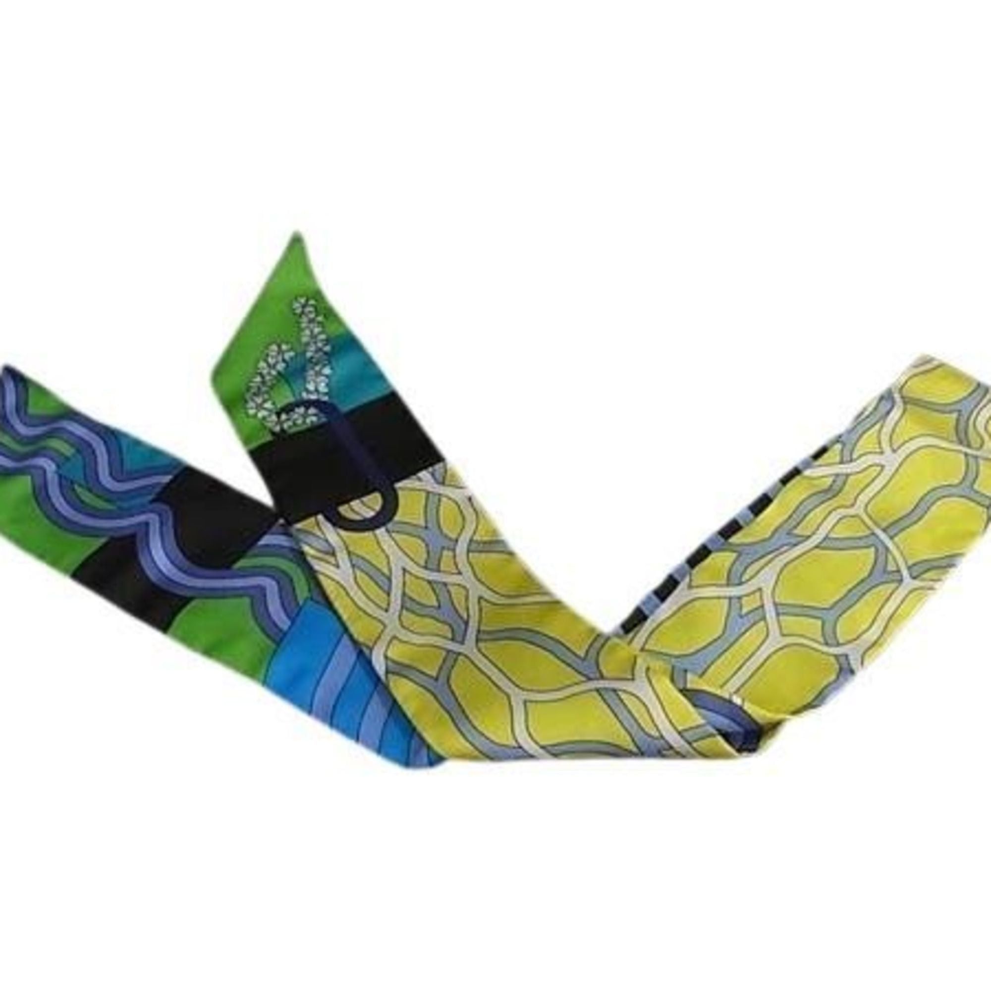 Hermes HERMES Twilly Multicolor Silk Ribbon Scarf for Women, BALLET AQUATIQUE, Underwater Ballet Size ONE SIZE - 3 Thumbnail