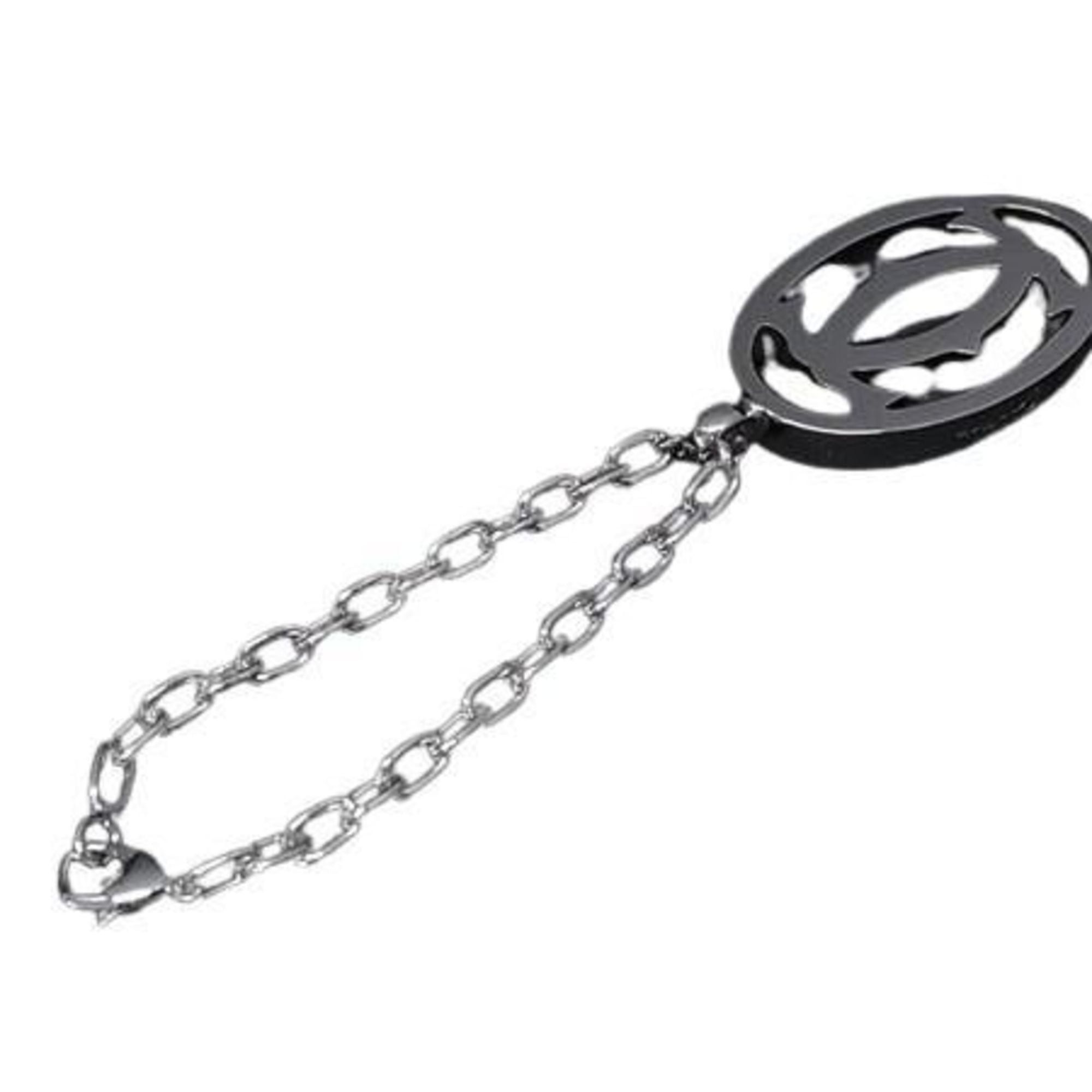 Cartier 2C Silver Metal Keychain for Men and Women