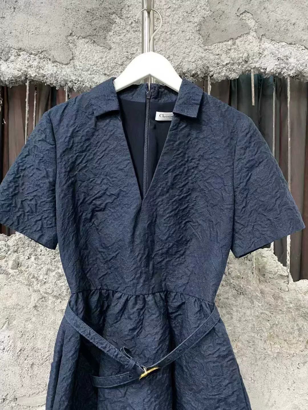 Dior navy blue pleated dress by dior Size XS / US 0-2 / IT 36-38 - 3 Thumbnail