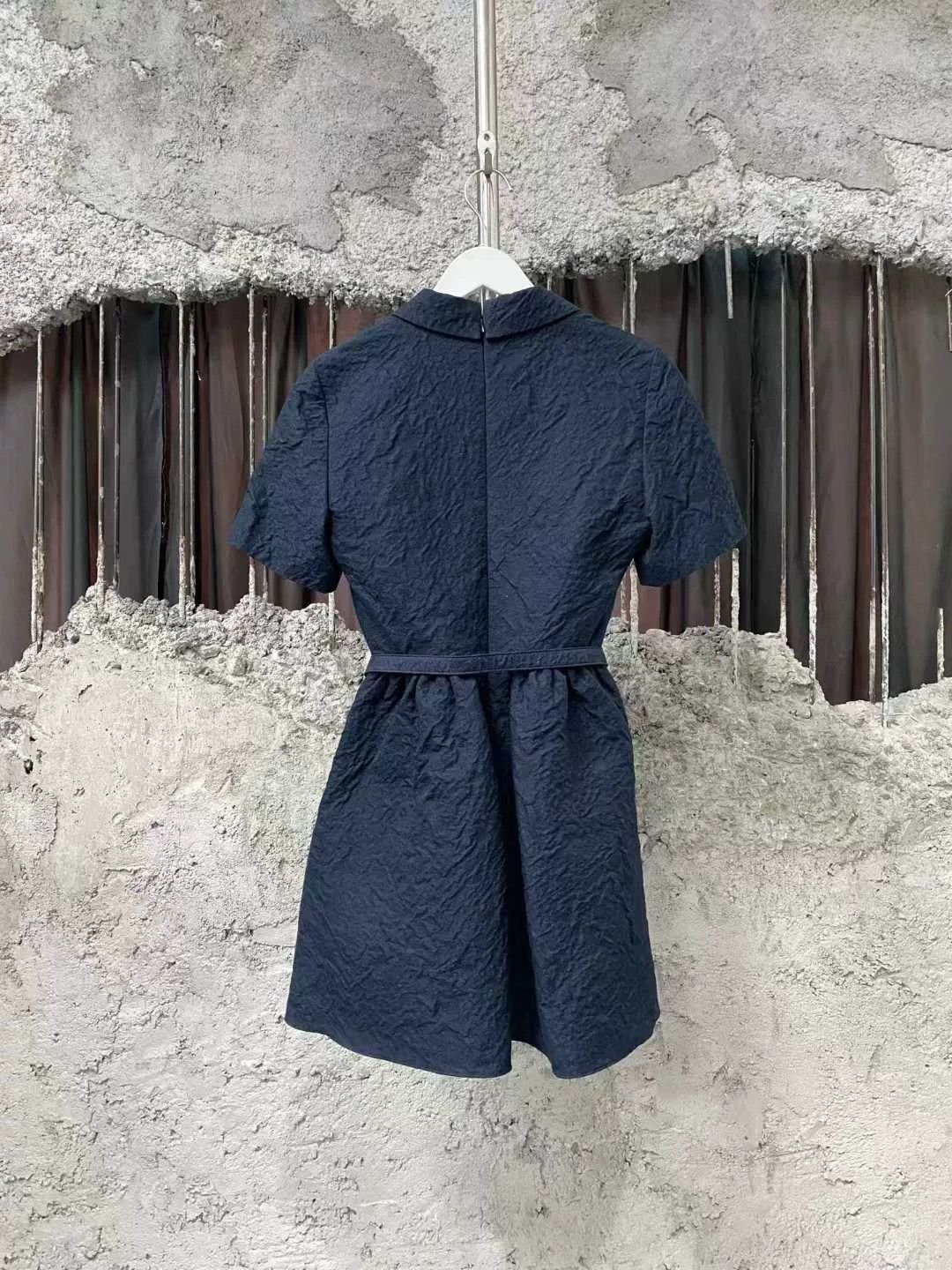 Dior navy blue pleated dress by dior Size XS / US 0-2 / IT 36-38 - 2 Thumbnail