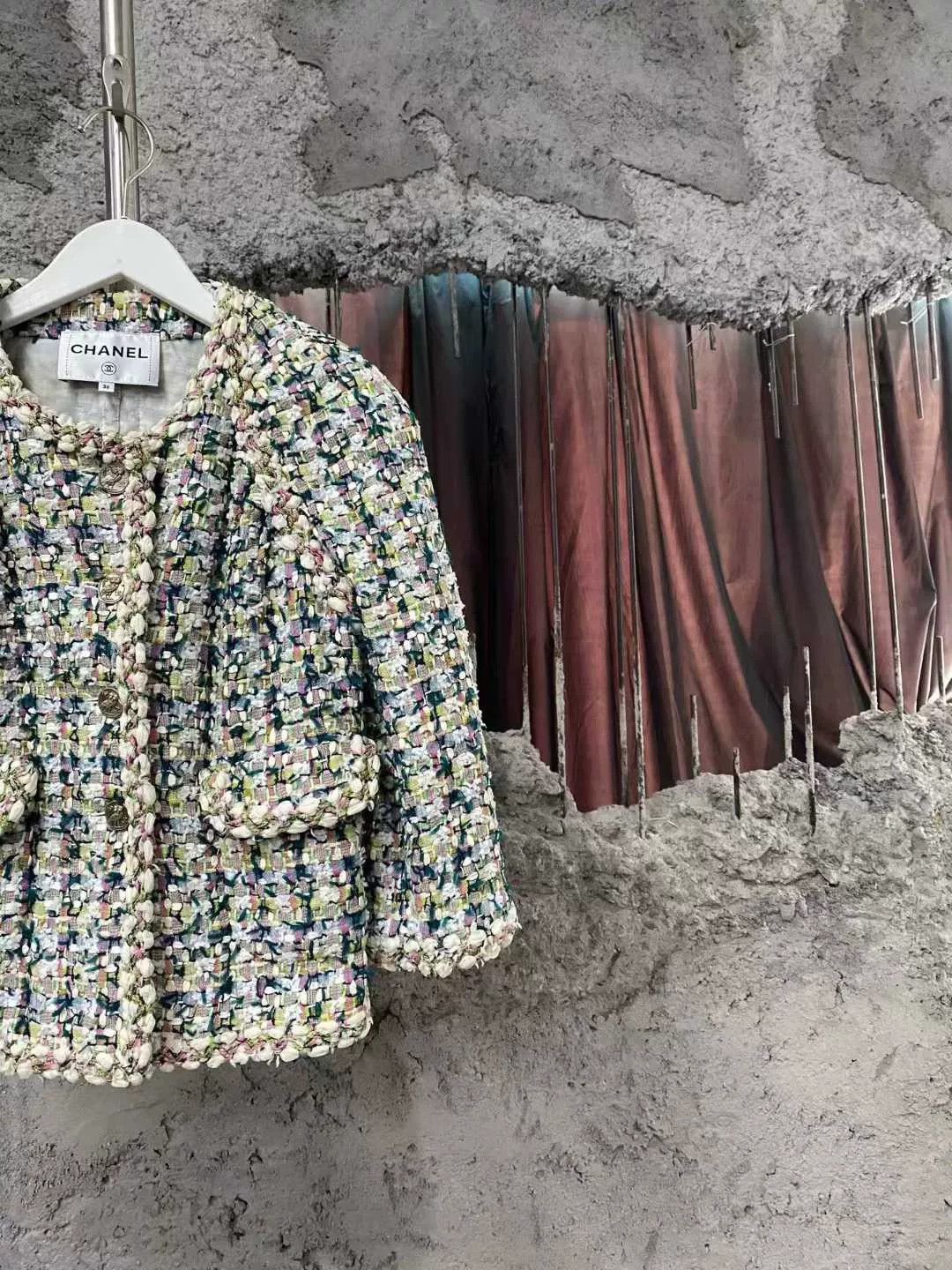 Chanel Chanel Greek Tweed Jacket in Pastel Colors Size S / US 4 / IT 40 - 4 Thumbnail