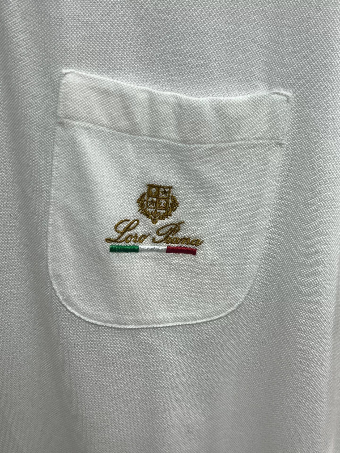 Loro Piana Loro Piana White Short Sleeve Polo Shirt Size US XXL / EU 58 / 5 - 3 Thumbnail