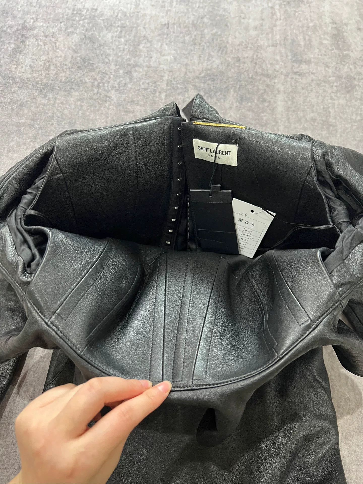 Saint Laurent Paris black leather ruffled dress by saint laurent Size S / US 4 / IT 40 - 3 Thumbnail
