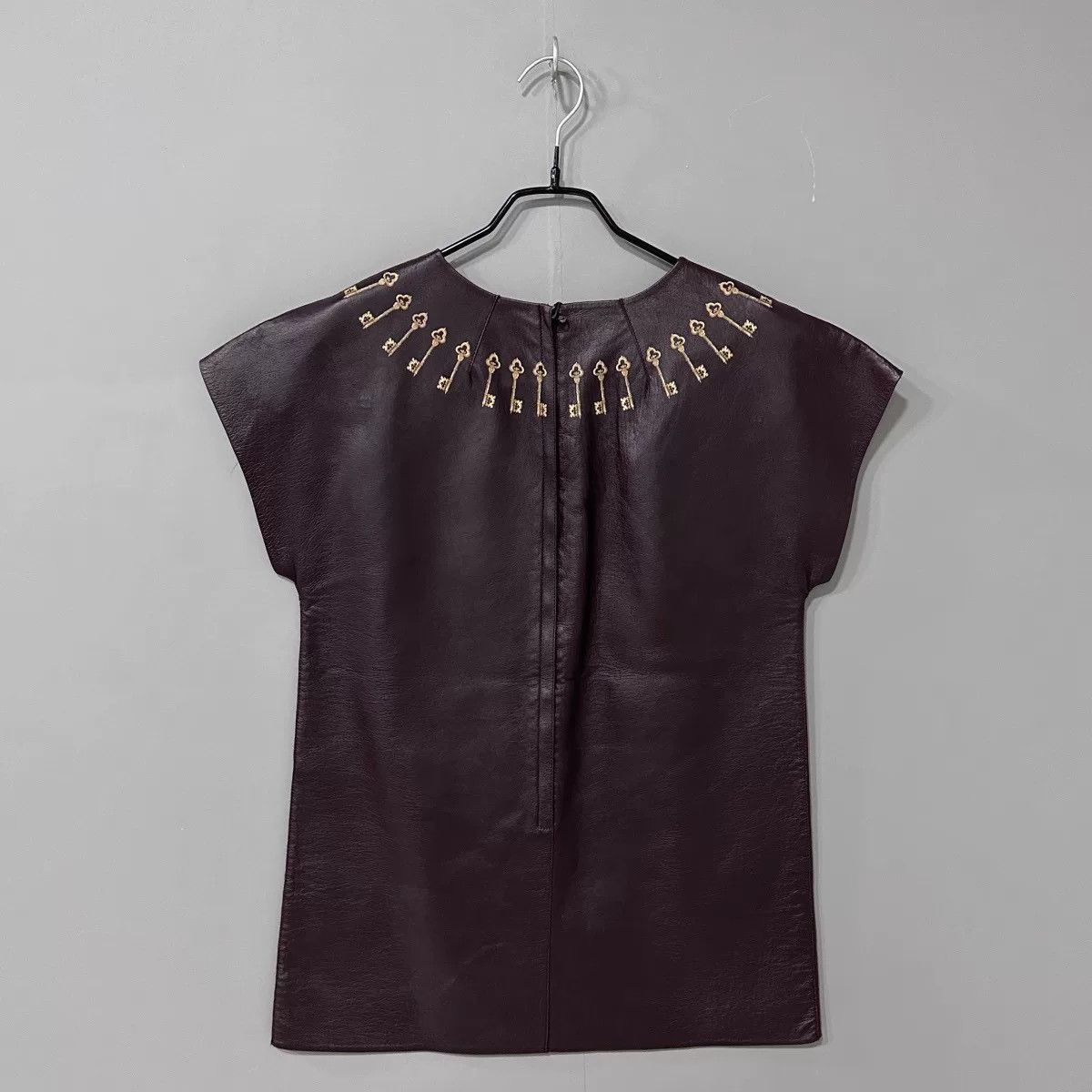 Dolce & Gabbana D&G Leather Short Sleeve Top Size 42 Size M / US 6-8 / IT 42-44 - 2 Thumbnail