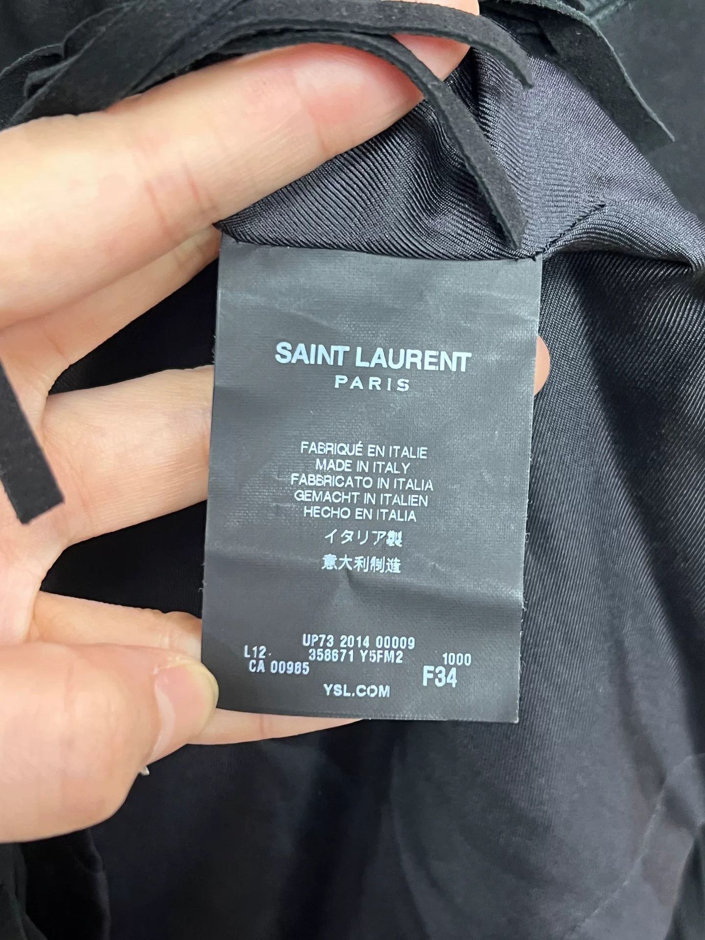 Saint Laurent Paris black suede fringe jacket from saint laurent Size XS / US 0-2 / IT 36-38 - 3 Thumbnail