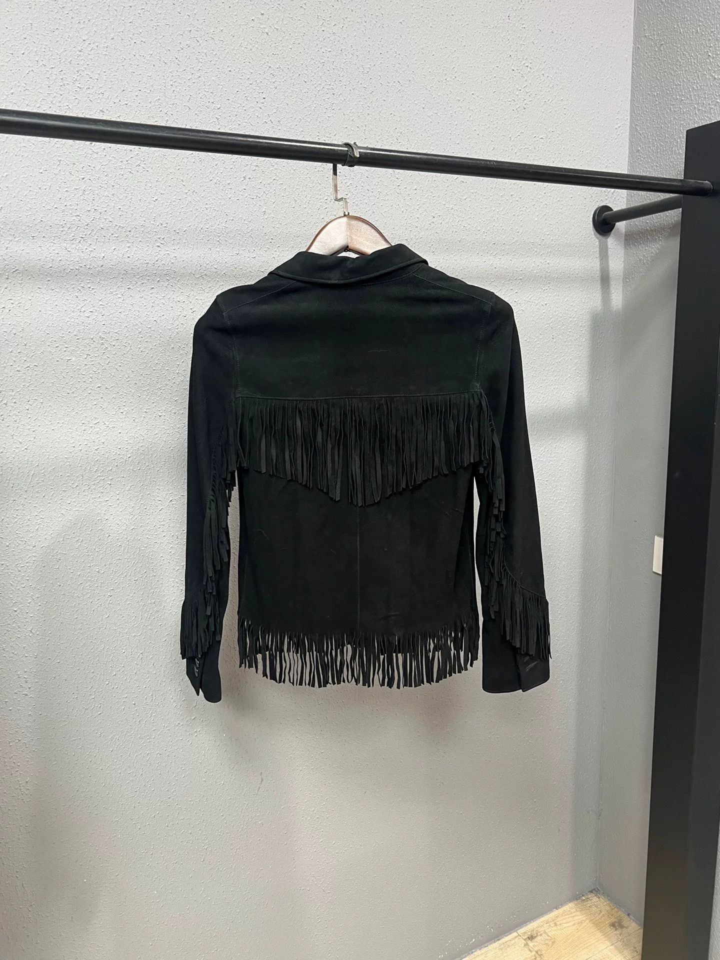 Saint Laurent Paris black suede fringe jacket from saint laurent Size XS / US 0-2 / IT 36-38 - 2 Thumbnail