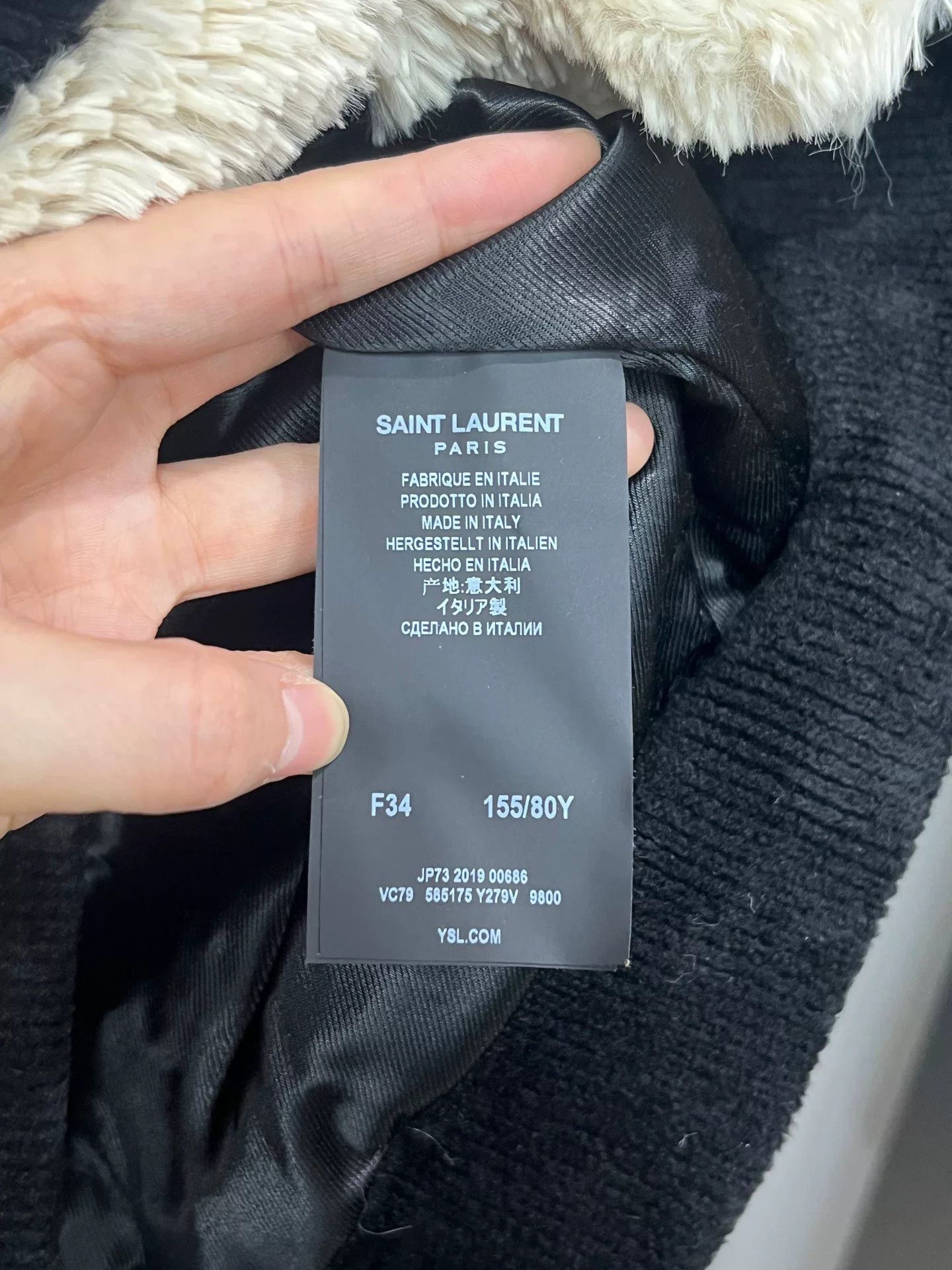Saint Laurent Paris striped fleece teddy jacket Size XS / US 0-2 / IT 36-38 - 4 Thumbnail