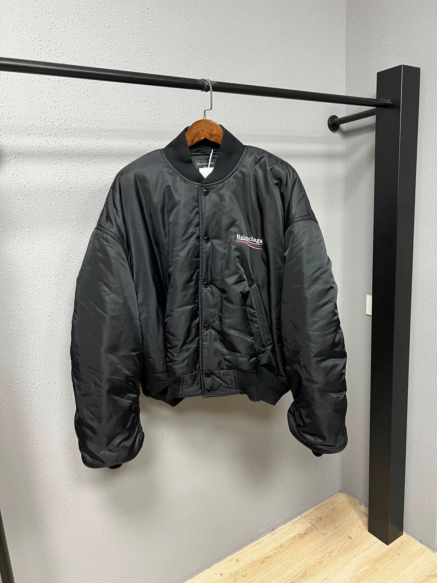 Balenciaga Balenciaga Black Padded Baseball Jacket Size US M / EU 48-50 / 2 - 2 Thumbnail