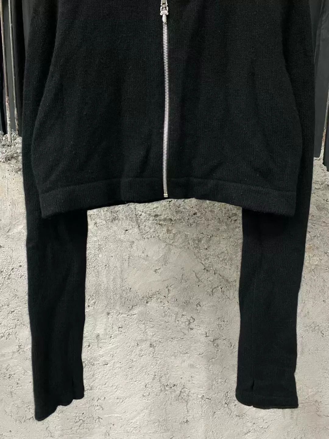 Chrome Hearts black cashmere leather cropped cardigan Size US M / EU 48-50 / 2 - 4 Thumbnail