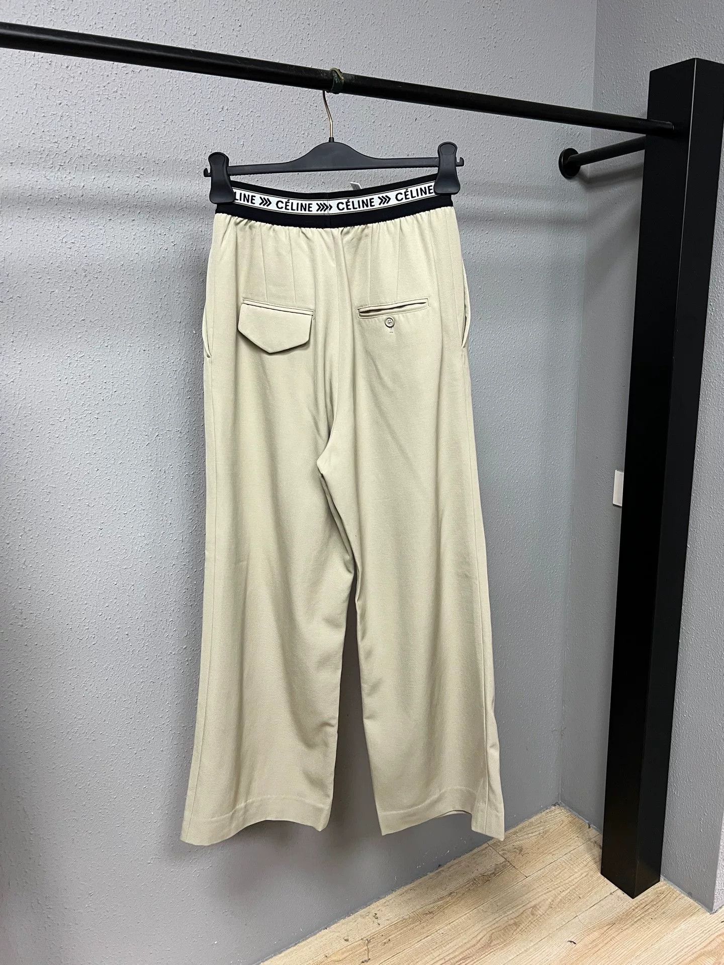 Celine beige wool waist-defining pants Size 36" / US 14 / IT 50 - 2 Thumbnail