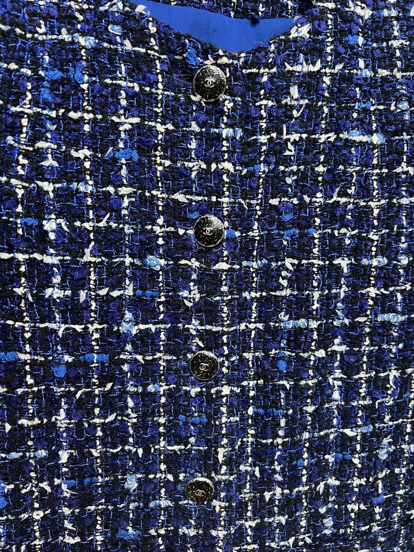 Chanel Chanel Blue Check Tweed Jacket 25P Spring Summer Size S / US 4 / IT 40 - 3 Thumbnail