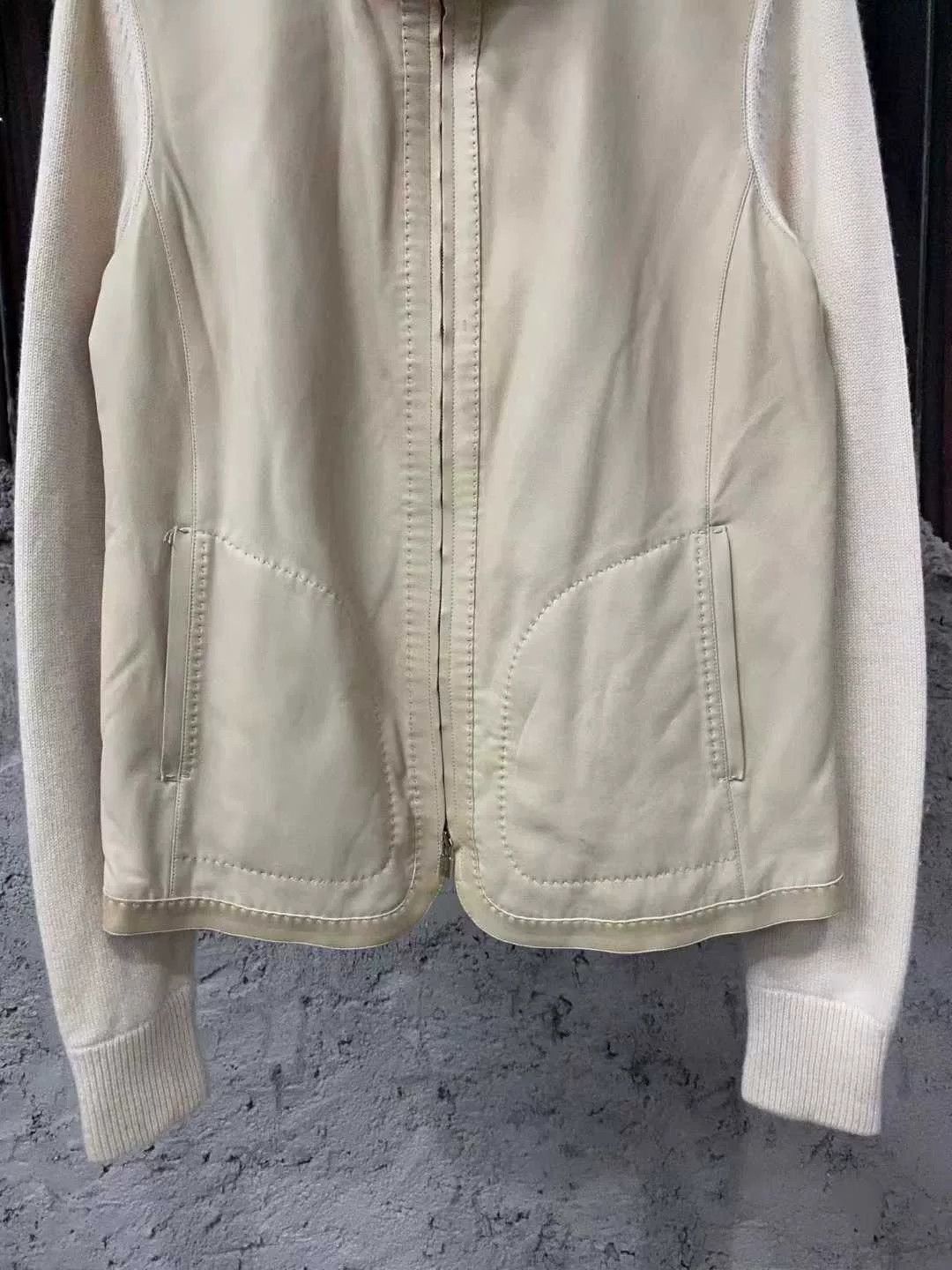 Loro Piana Loro Piana Beige Cashmere Zipper Jacket Size M / US 6-8 / IT 42-44 - 3 Thumbnail