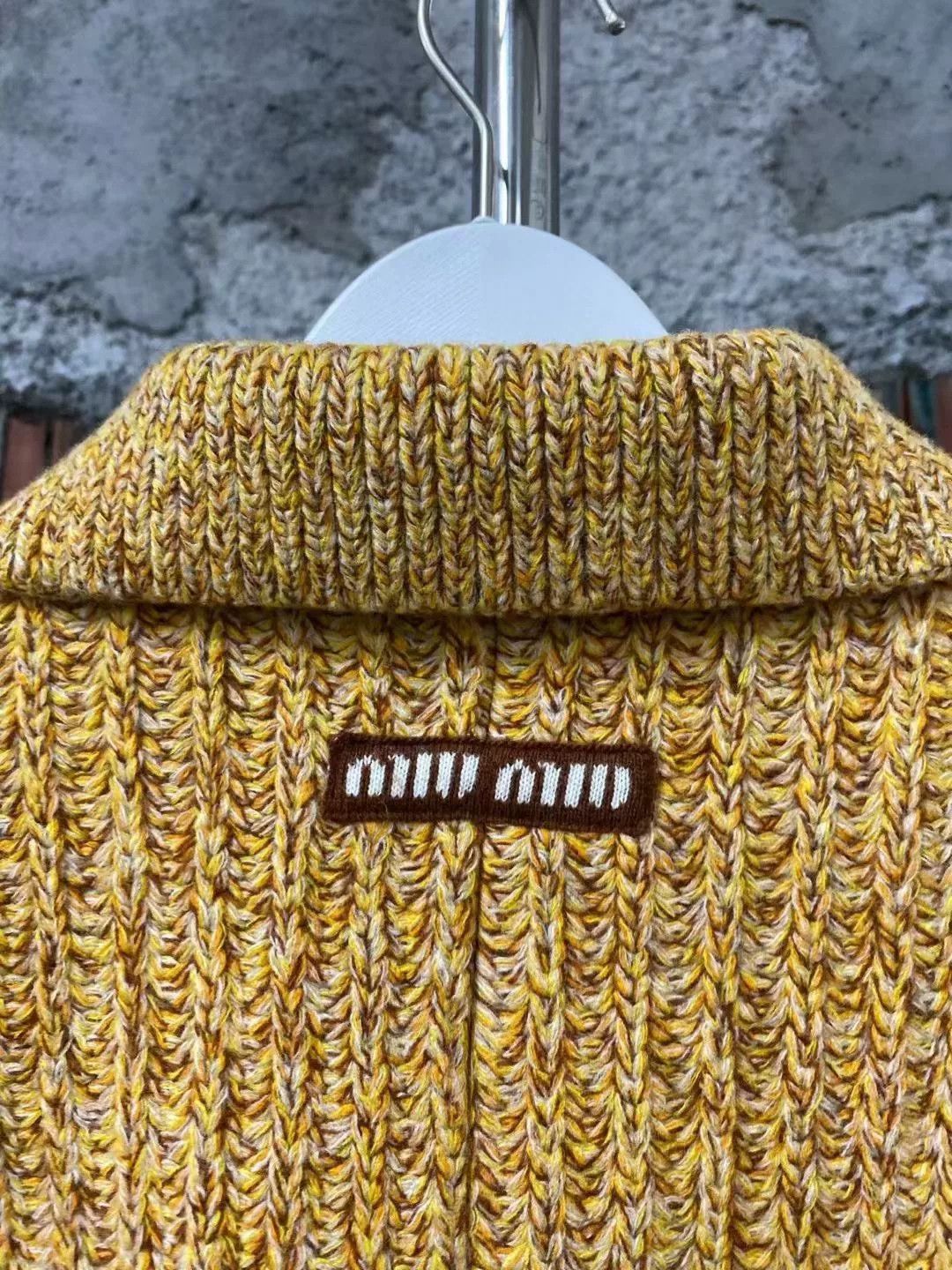 Miu Miu miumiu yellow textured knit jacket Size M / US 6-8 / IT 42-44 - 3 Thumbnail