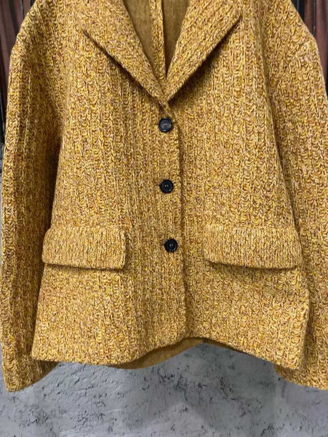 Miu Miu miumiu yellow textured knit jacket Size M / US 6-8 / IT 42-44 - 5 Thumbnail