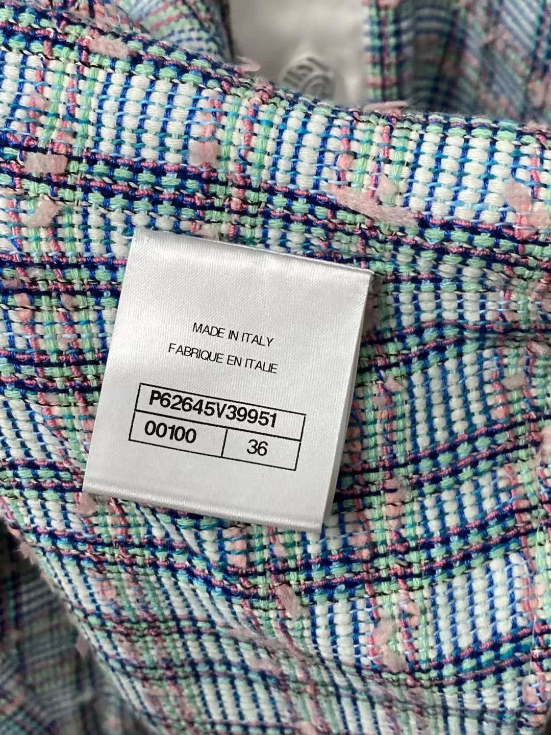 Chanel blue checkered woven double-sided jacket Size S / US 4 / IT 40 - 3 Thumbnail