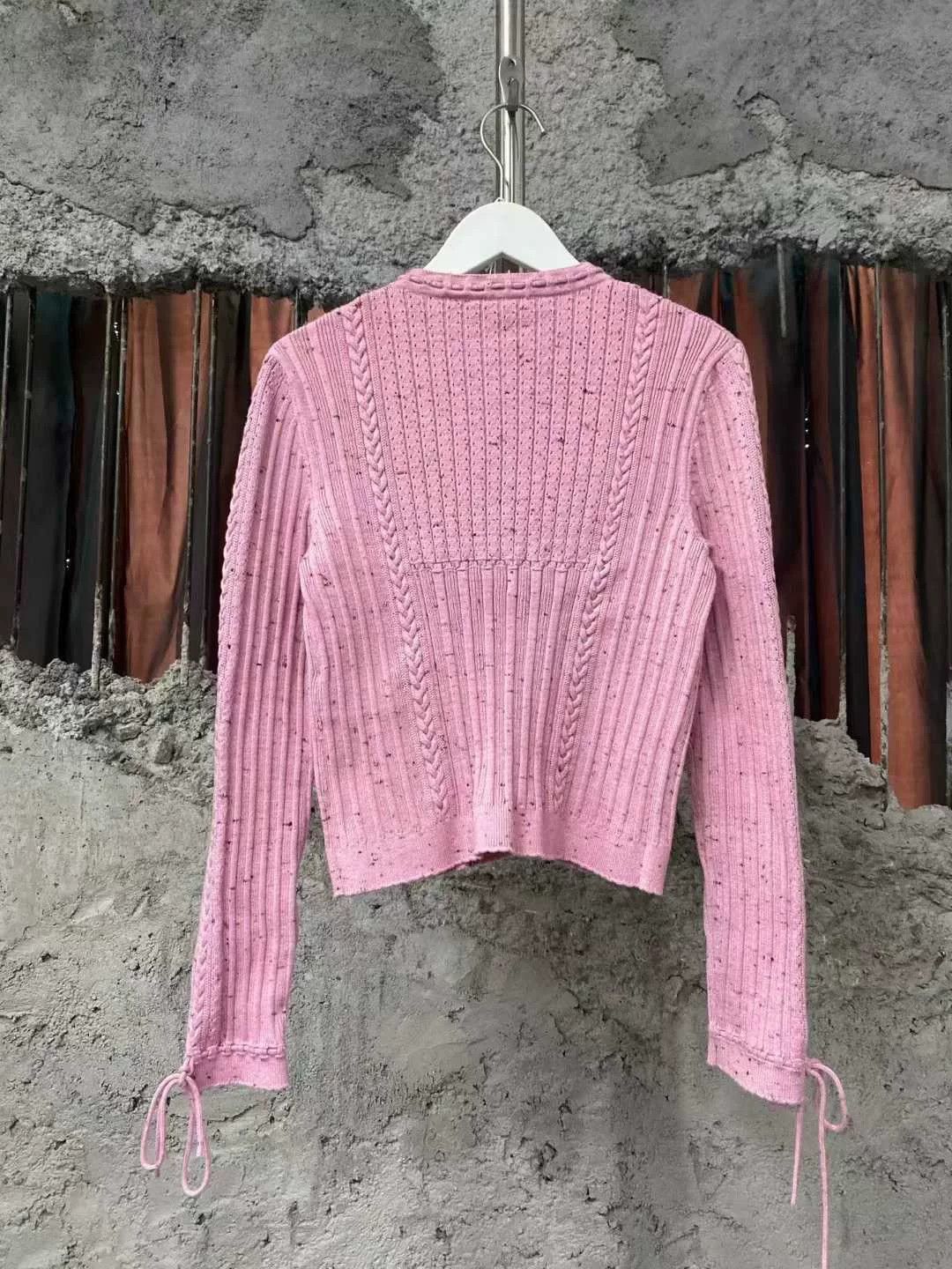 Chanel Chanel Pink Knit Cardigan with Ties Size XS / US 0-2 / IT 36-38 - 2 Thumbnail