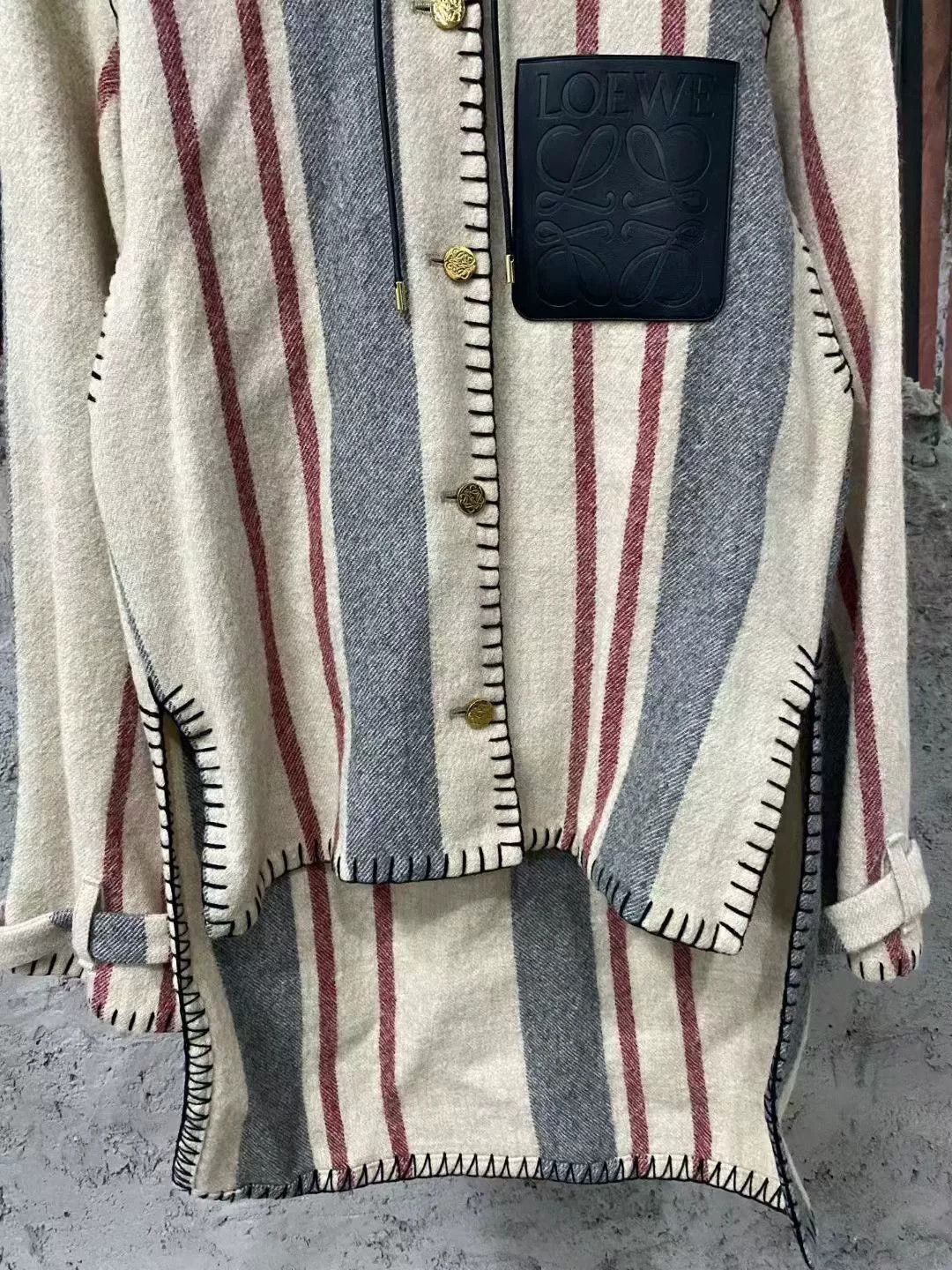 Loewe wool striped hooded jacket by Loewe Size S / US 4 / IT 40 - 3 Thumbnail