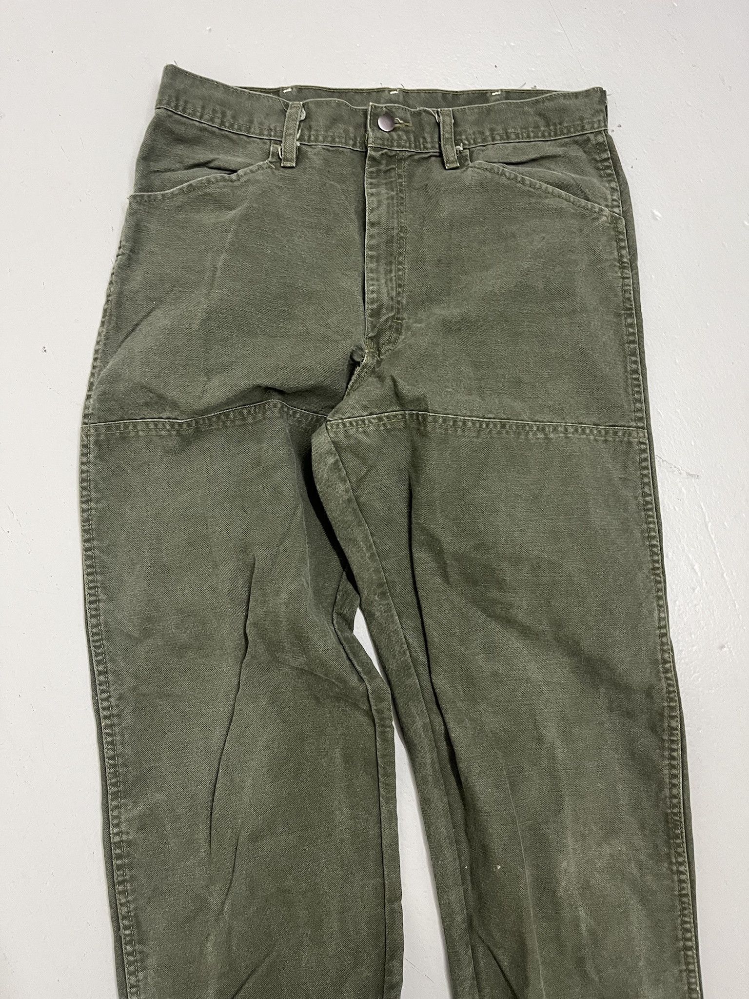 Carhartt × Dickies Vintage 90s Double Front Canvas Work Pants Size 35x34 Size US 35 - 3 Thumbnail
