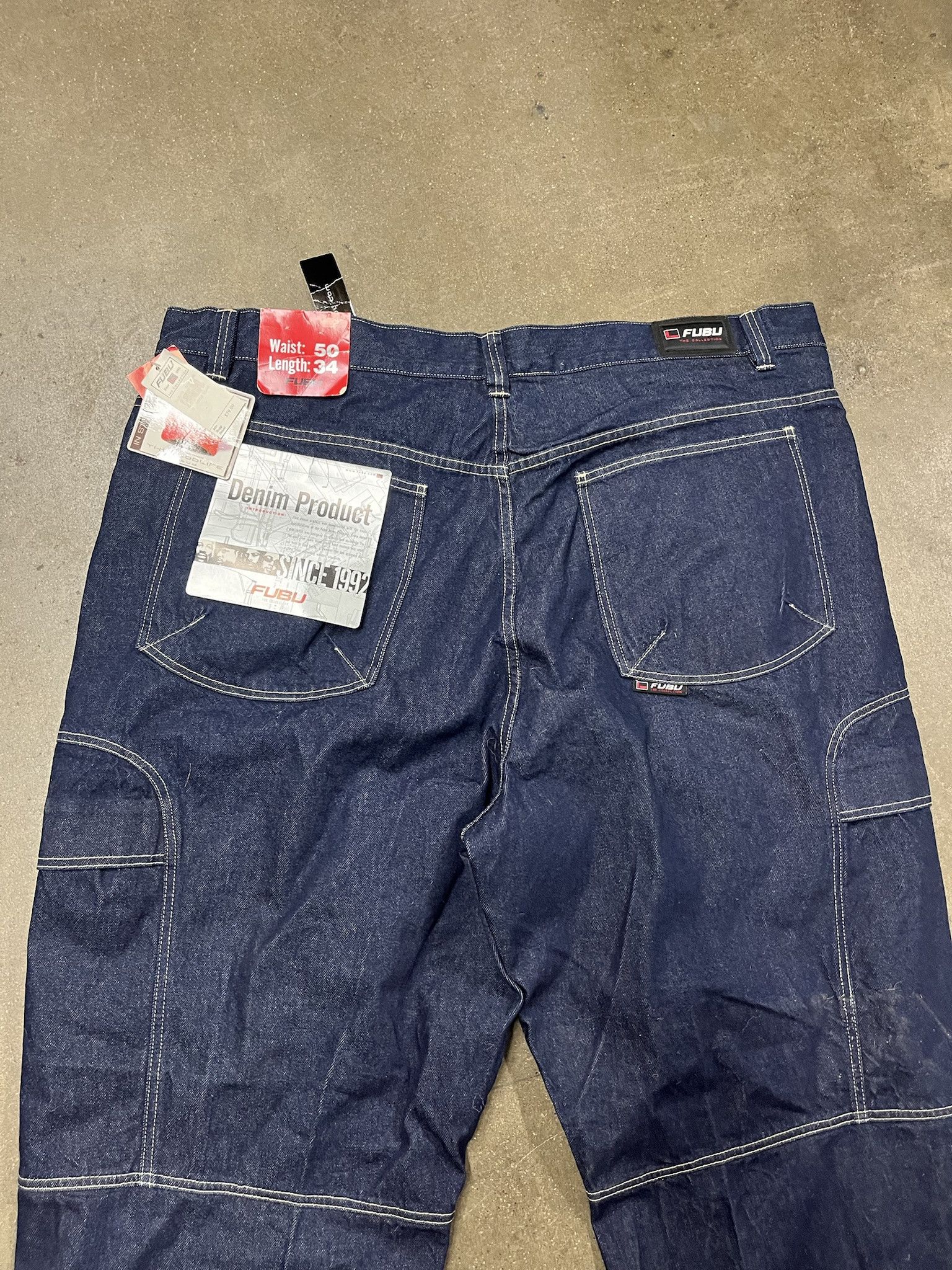 Fubu × Vintage Vitnage 2000s Deadstock NWT FUBU Dark Wash Baggy Cargo Denim Size 50 Size US 42 / EU 58 - 5 Thumbnail