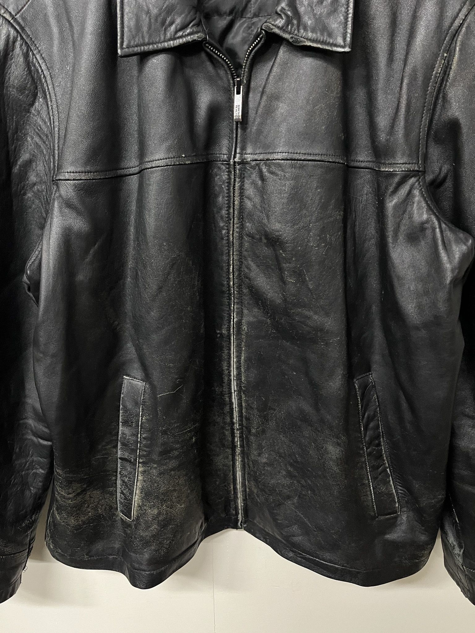 Leather × Vintage × Wilsons Leather Vintage 1990s Leather Jacket Kennith Cole Distressed Soft Leather Coat Size XXL Size US XXL / EU 58 / 5 - 4 Thumbnail