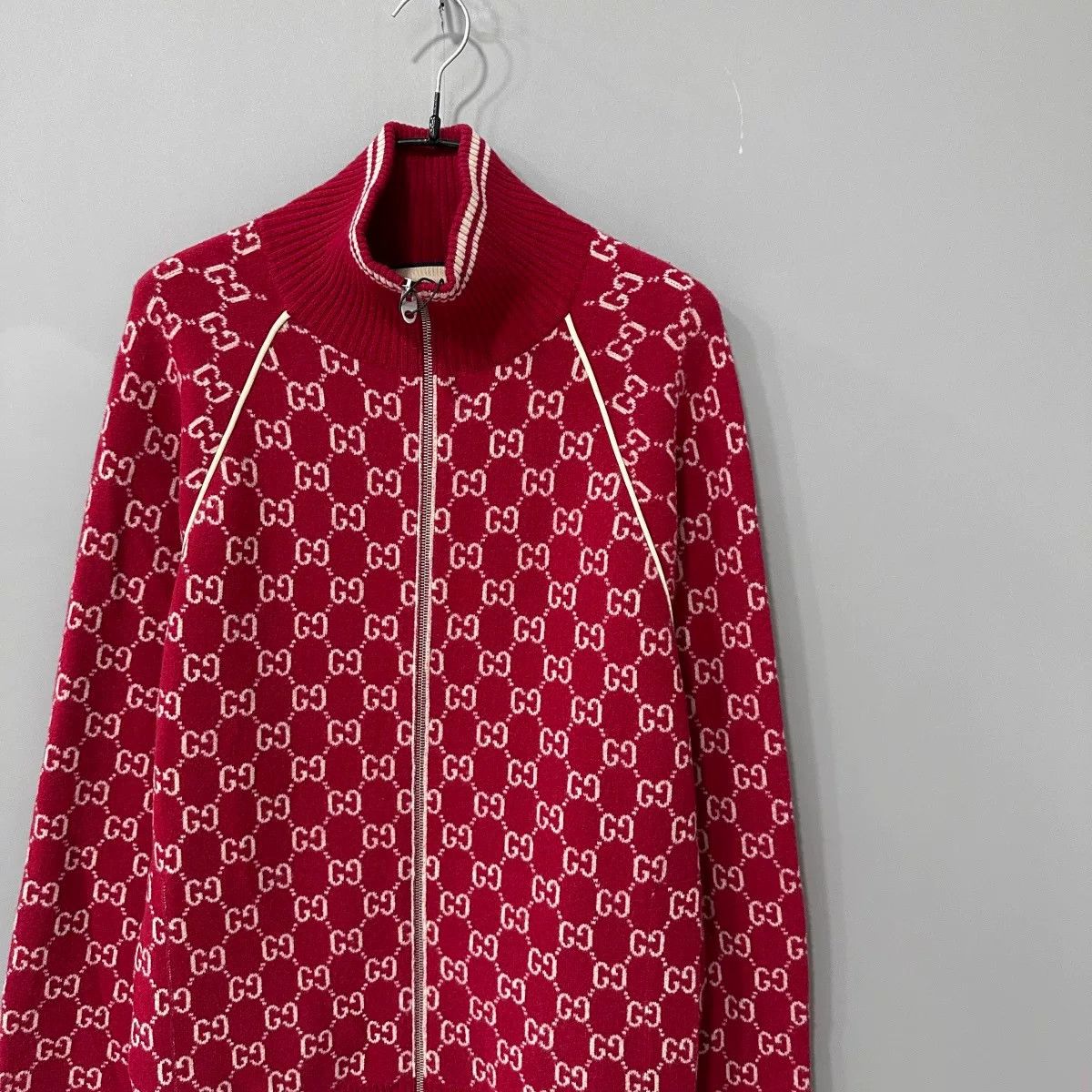 Gucci gucci red logo zip-up jacket size M Size US M / EU 48-50 / 2 - 2 Thumbnail