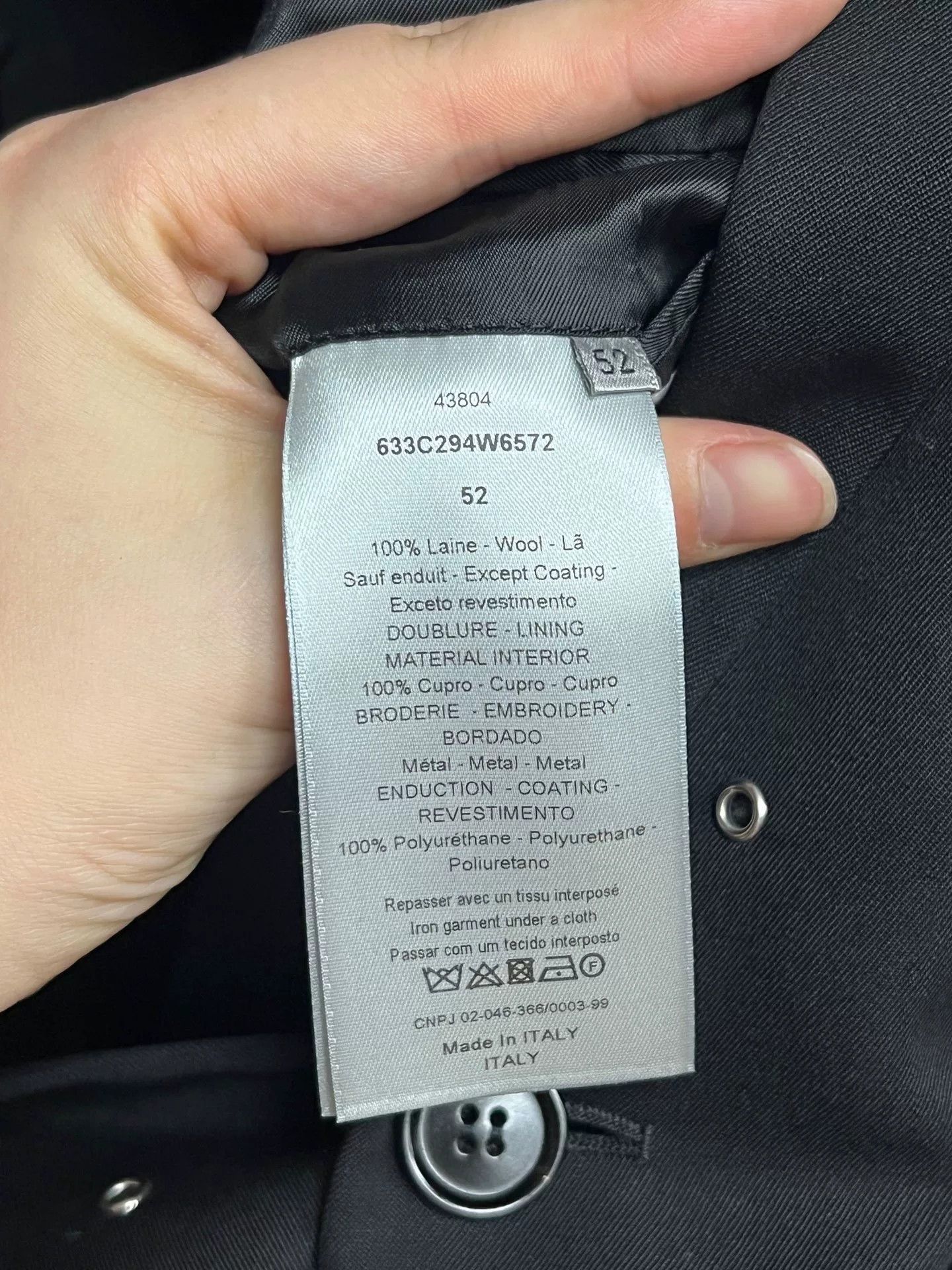 Dior black metallic suit by Dior Size US XL / EU 56 / 4 - 4 Thumbnail