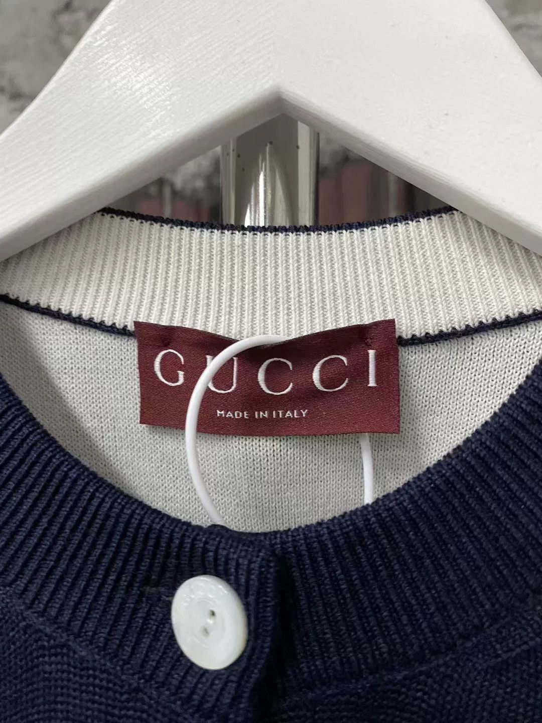 Gucci blue logo wool cardigan by gucci Size US M / EU 48-50 / 2 - 6 Thumbnail
