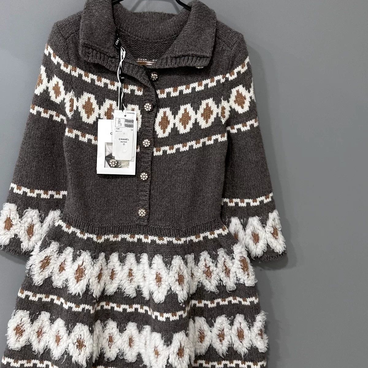 Chanel chanel wool knit dress with geometric pattern Size XS / US 0-2 / IT 36-38 - 2 Thumbnail