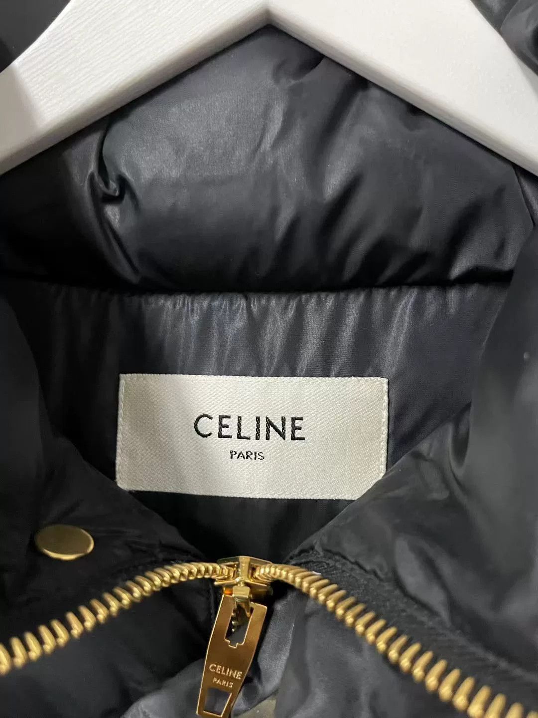 Celine black embroidered logo down jacket Size S / US 4 / IT 40 - 7 Thumbnail