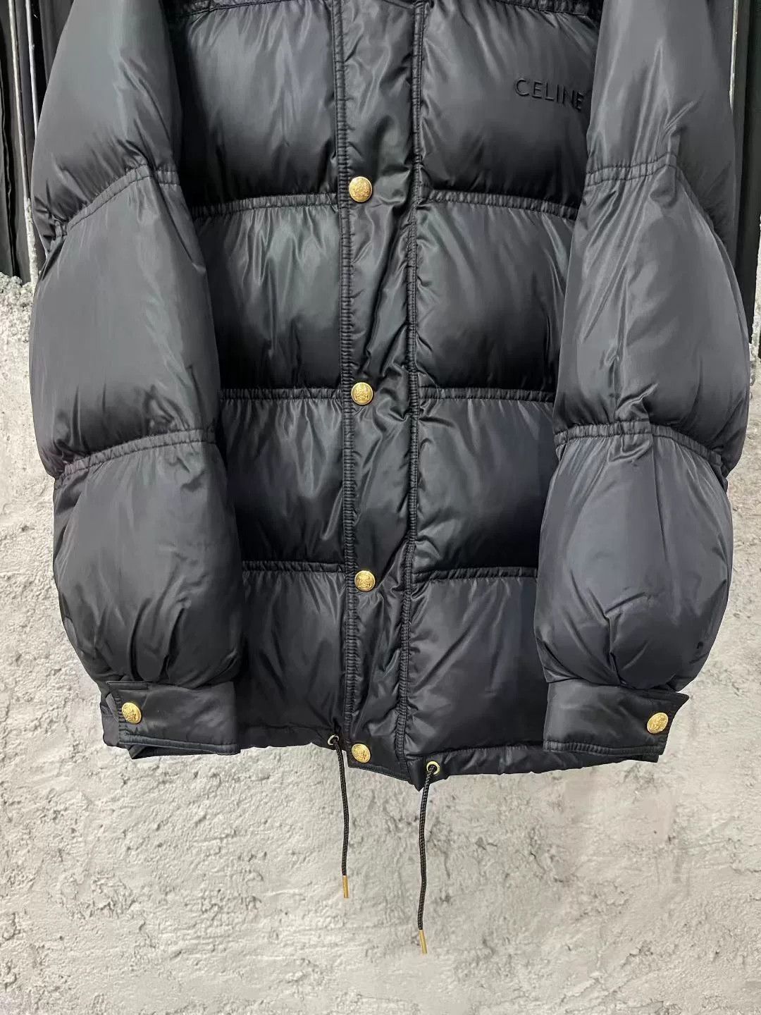 Celine black embroidered logo down jacket Size S / US 4 / IT 40 - 4 Thumbnail