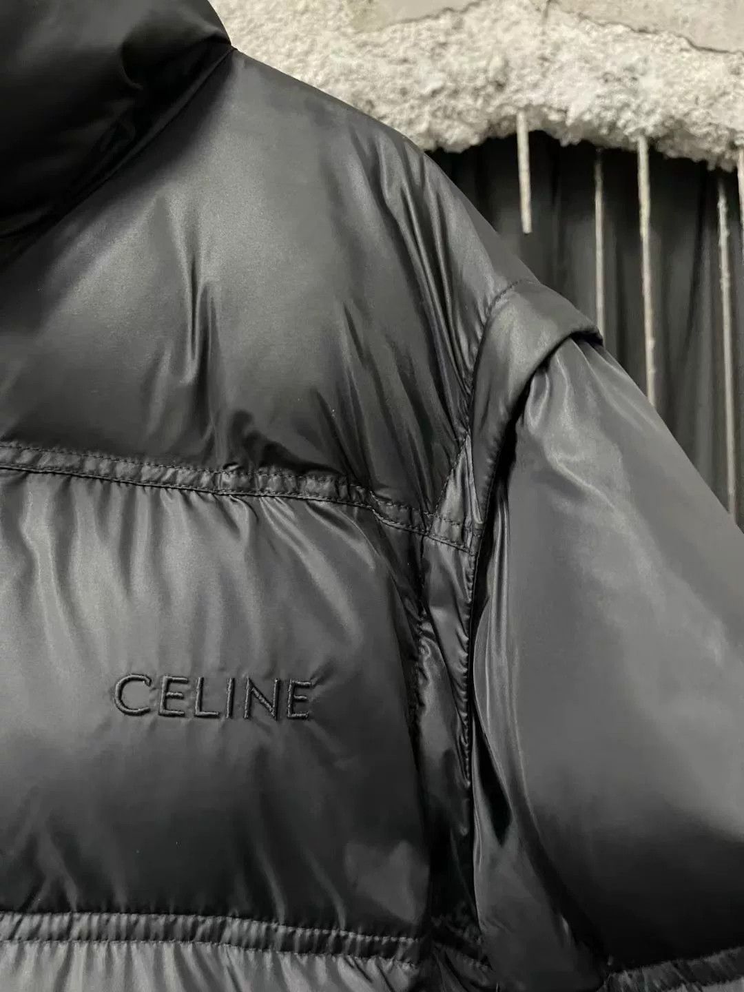 Celine black embroidered logo down jacket Size S / US 4 / IT 40 - 5 Thumbnail