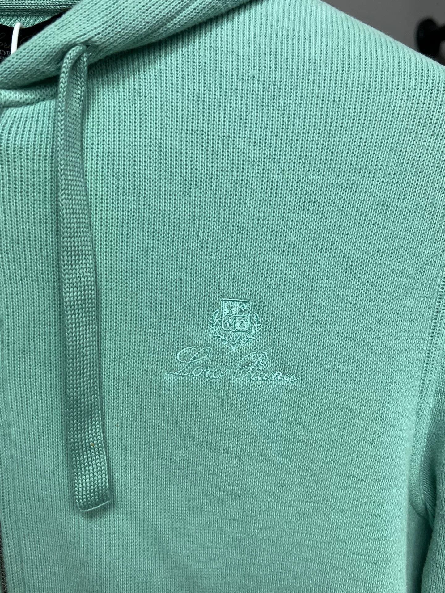 Loro Piana mint green logo hoodie by Loro Piana Size S / US 4 / IT 40 - 3 Thumbnail