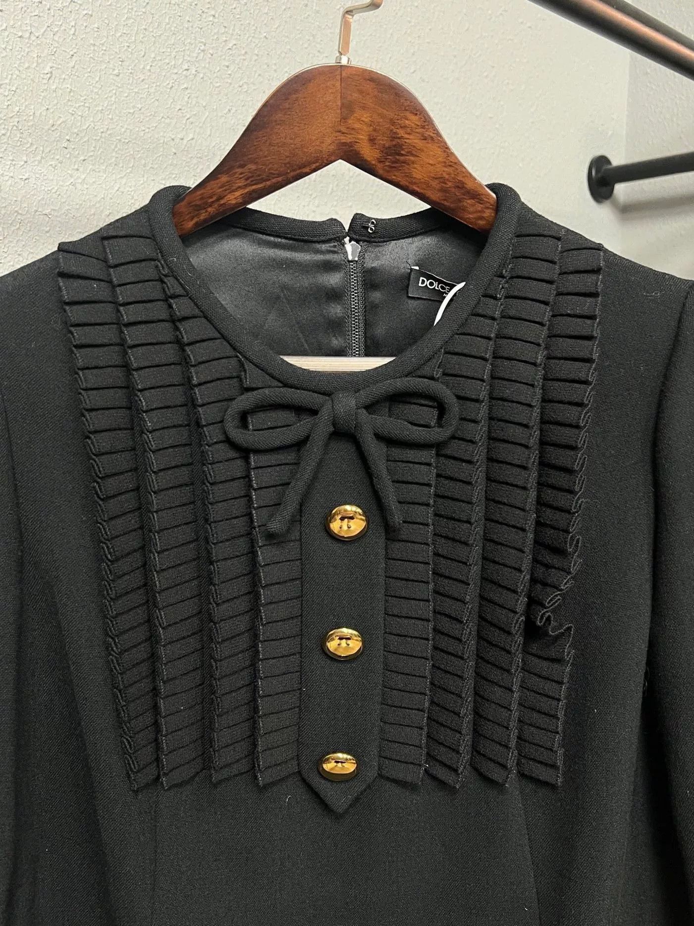 Dolce & Gabbana D&G Black Dress with Gold Accents Size L / US 10 / IT 46 - 3 Thumbnail