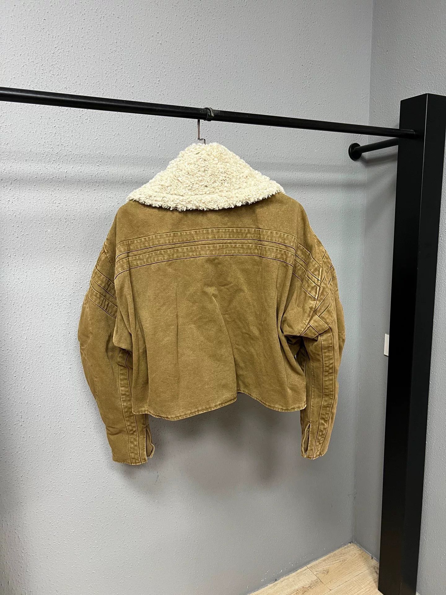 Greg Ross khaki shearling collar jacket Size S / US 4 / IT 40 - 2 Thumbnail