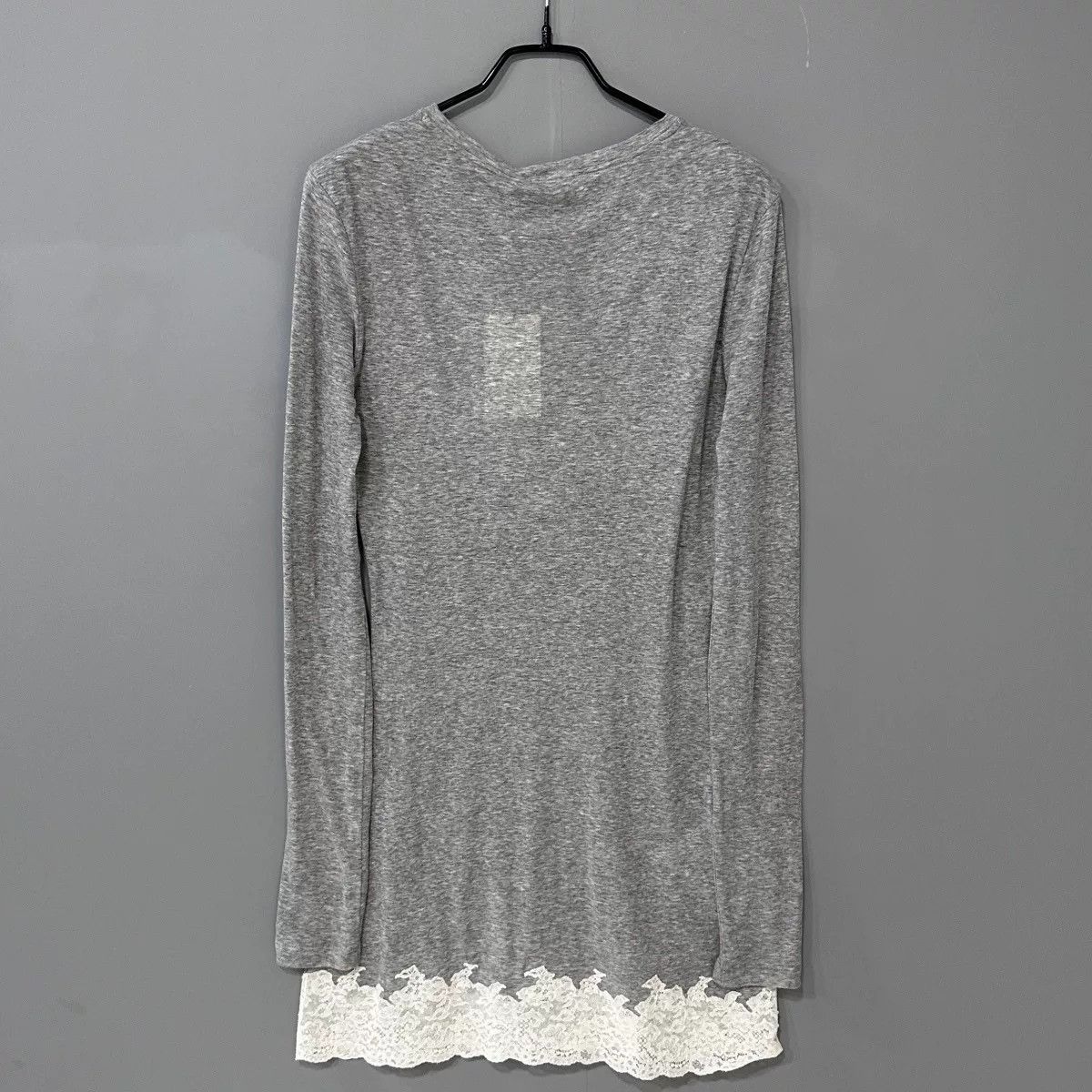 Miu Miu Miumiu Gray Lace Hem Long Sleeve Top Size M / US 6-8 / IT 42-44 - 3 Thumbnail