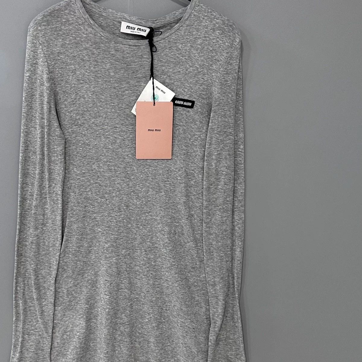 Miu Miu Miumiu Gray Lace Hem Long Sleeve Top Size M / US 6-8 / IT 42-44 - 2 Thumbnail
