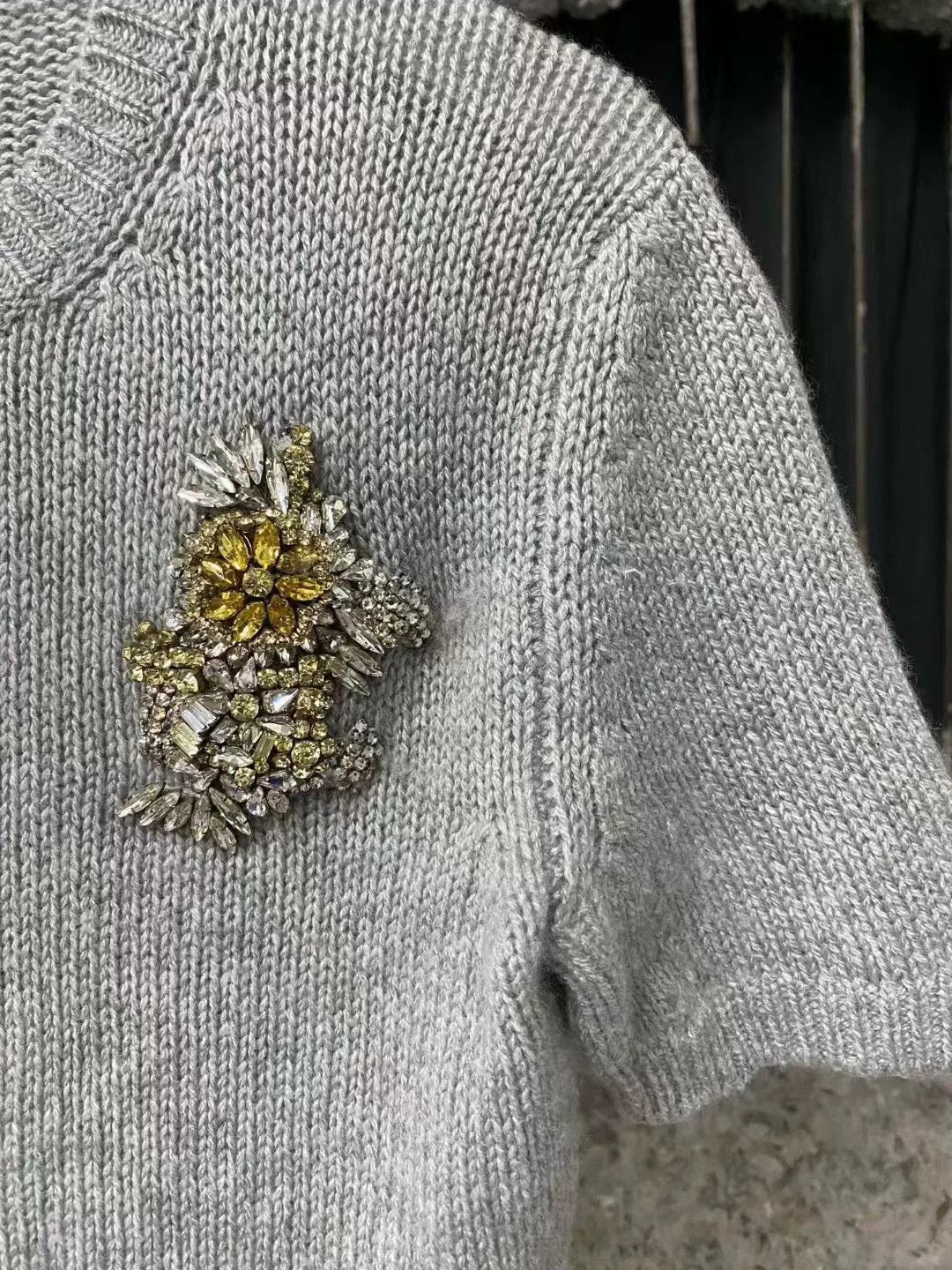 Miu Miu gray rhinestone sweater from miumiu Size S / US 4 / IT 40 - 5 Thumbnail