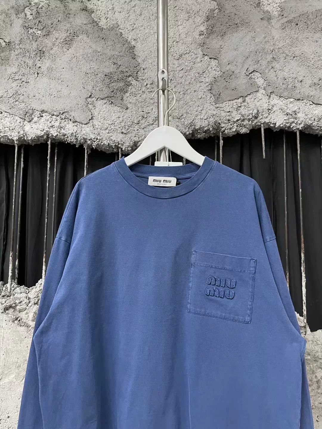Miu Miu Miumiu Blue Long Sleeve Logo Top Size S / US 4 / IT 40 - 3 Thumbnail