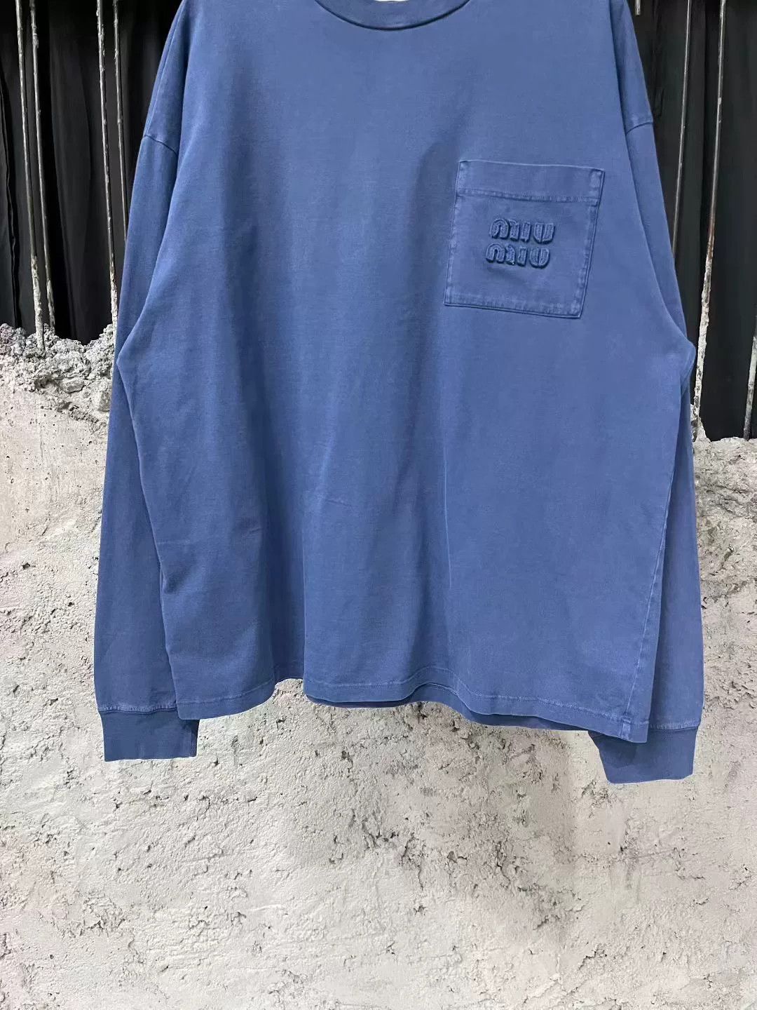 Miu Miu Miumiu Blue Long Sleeve Logo Top Size S / US 4 / IT 40 - 4 Thumbnail