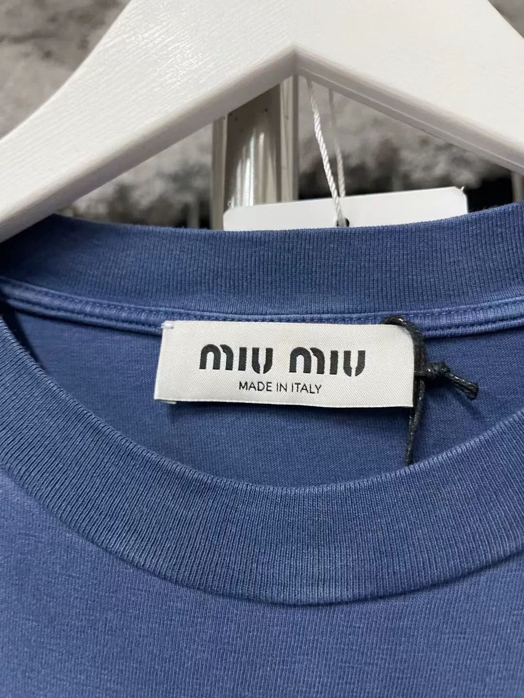 Miu Miu Miumiu Blue Long Sleeve Logo Top Size S / US 4 / IT 40 - 5 Thumbnail
