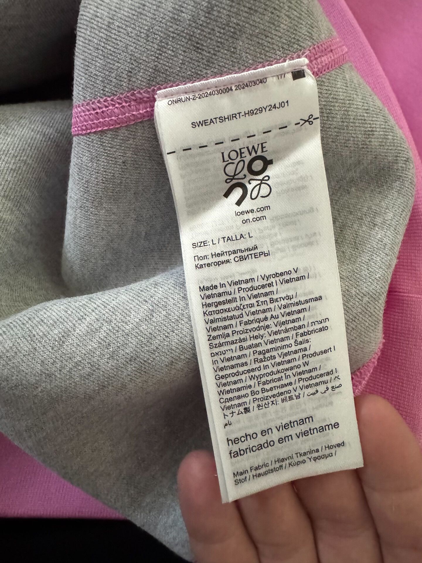 Loewe loewe x on logo sweatshirt in pink Size US L / EU 52-54 / 3 - 4 Thumbnail