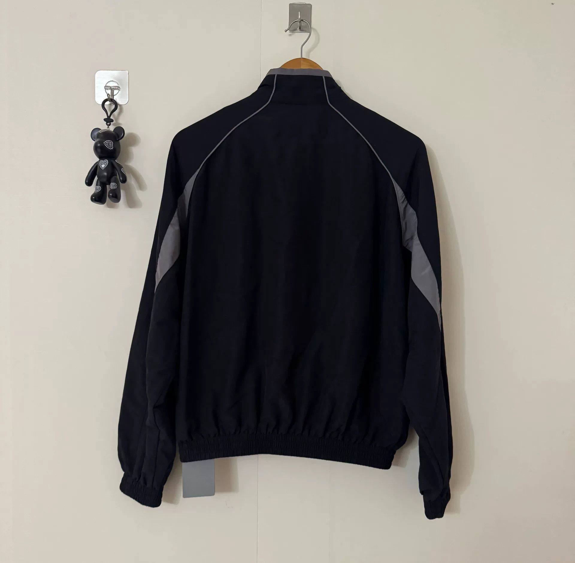 balenciaga logo embroidered school jacket