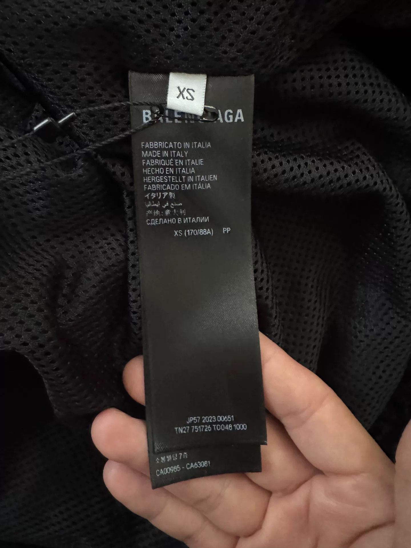 balenciaga logo embroidered school jacket