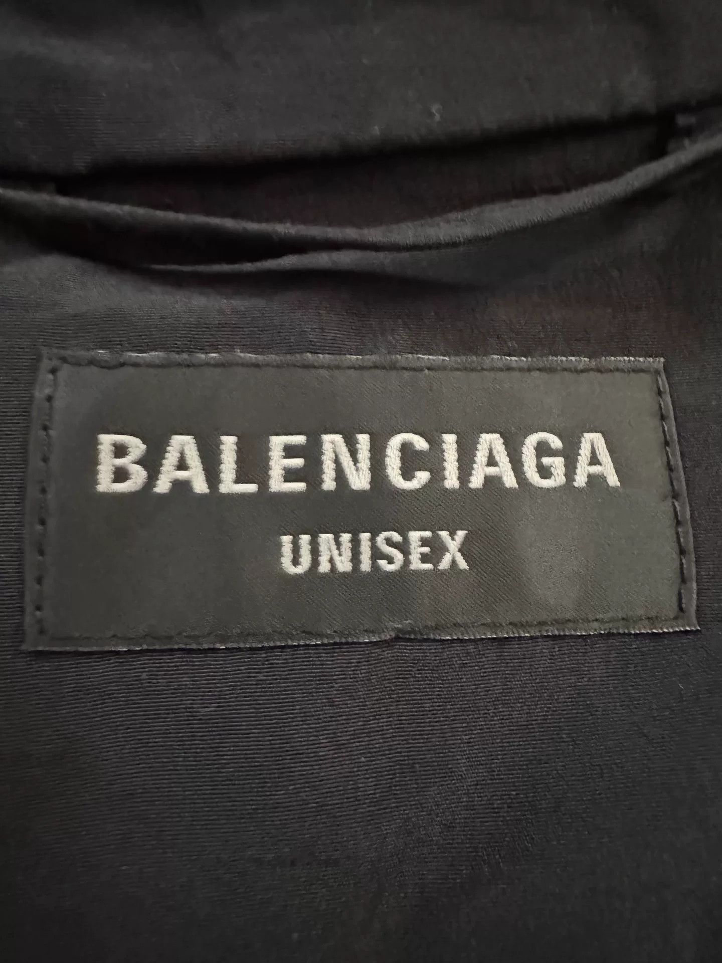 balenciaga logo embroidered school jacket