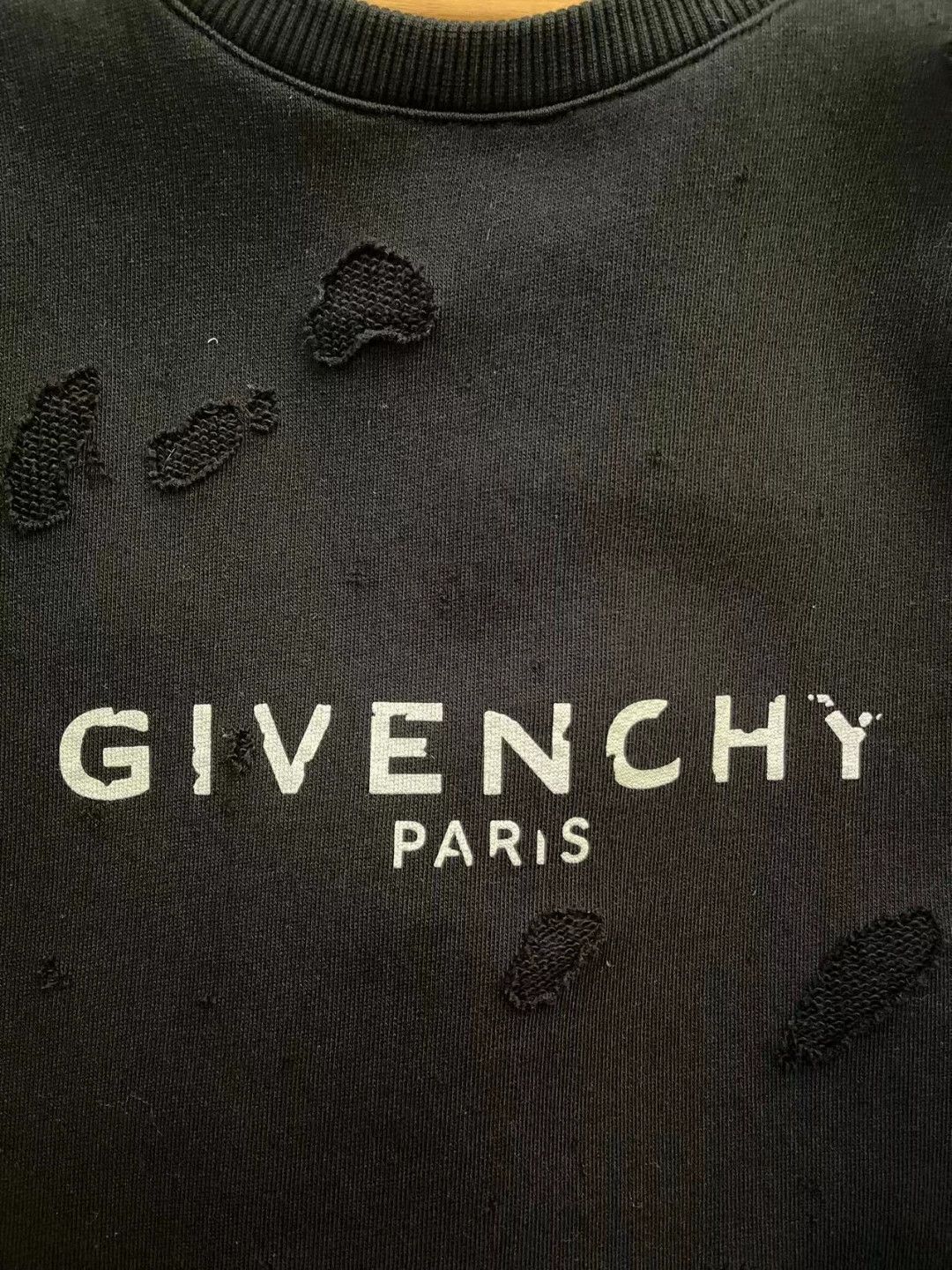 Givenchy givenchy distressed black sweatshirt Size ONE SIZE - 3 Thumbnail