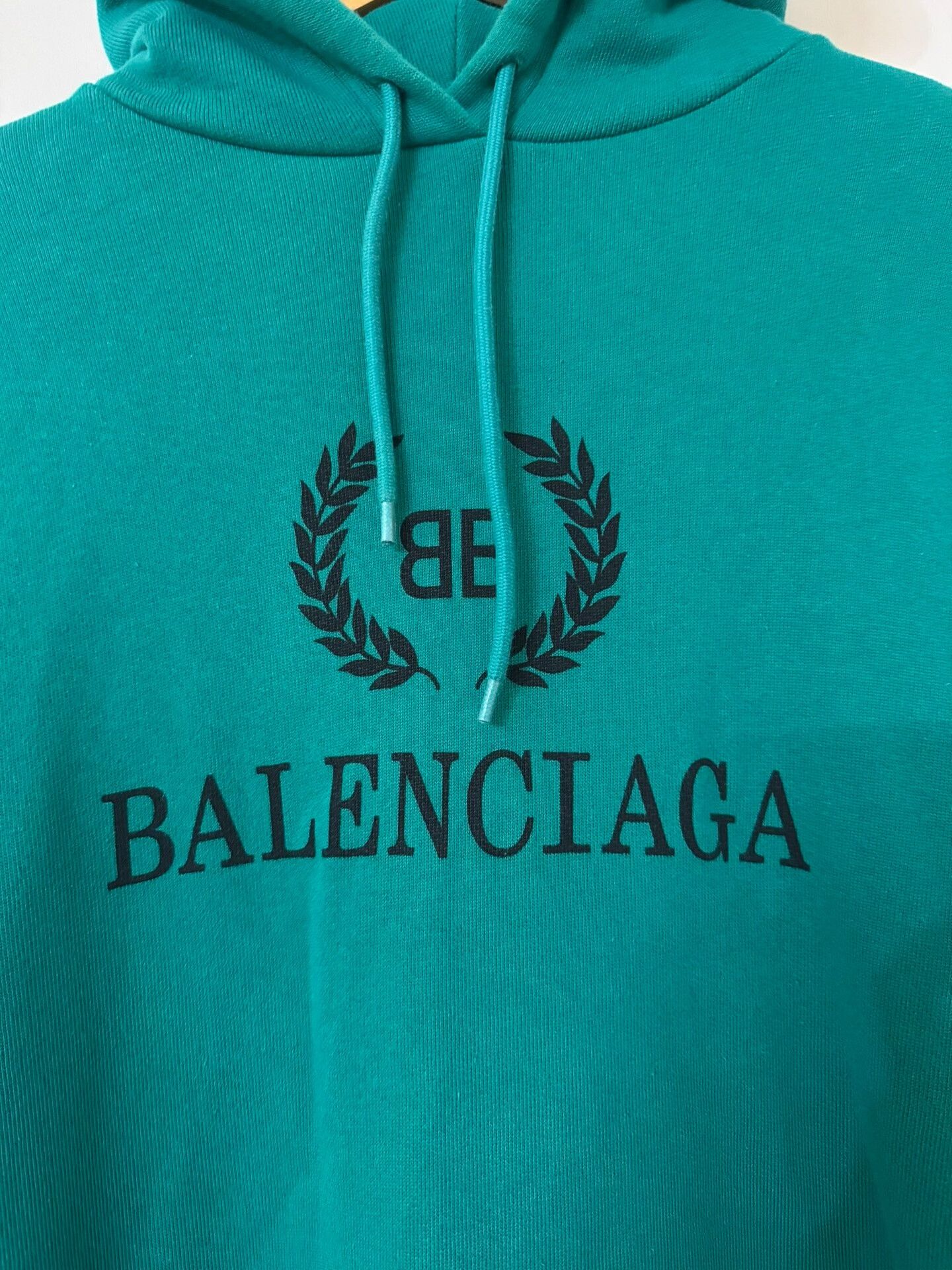 Balenciaga balenciaga turquoise hoodie with logo Size XS / US 0-2 / IT 36-38 - 2 Thumbnail