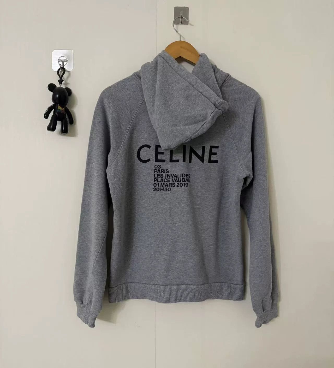 Celine celine gray hooded sweatshirt with logo Size US L / EU 52-54 / 3 - 2 Thumbnail
