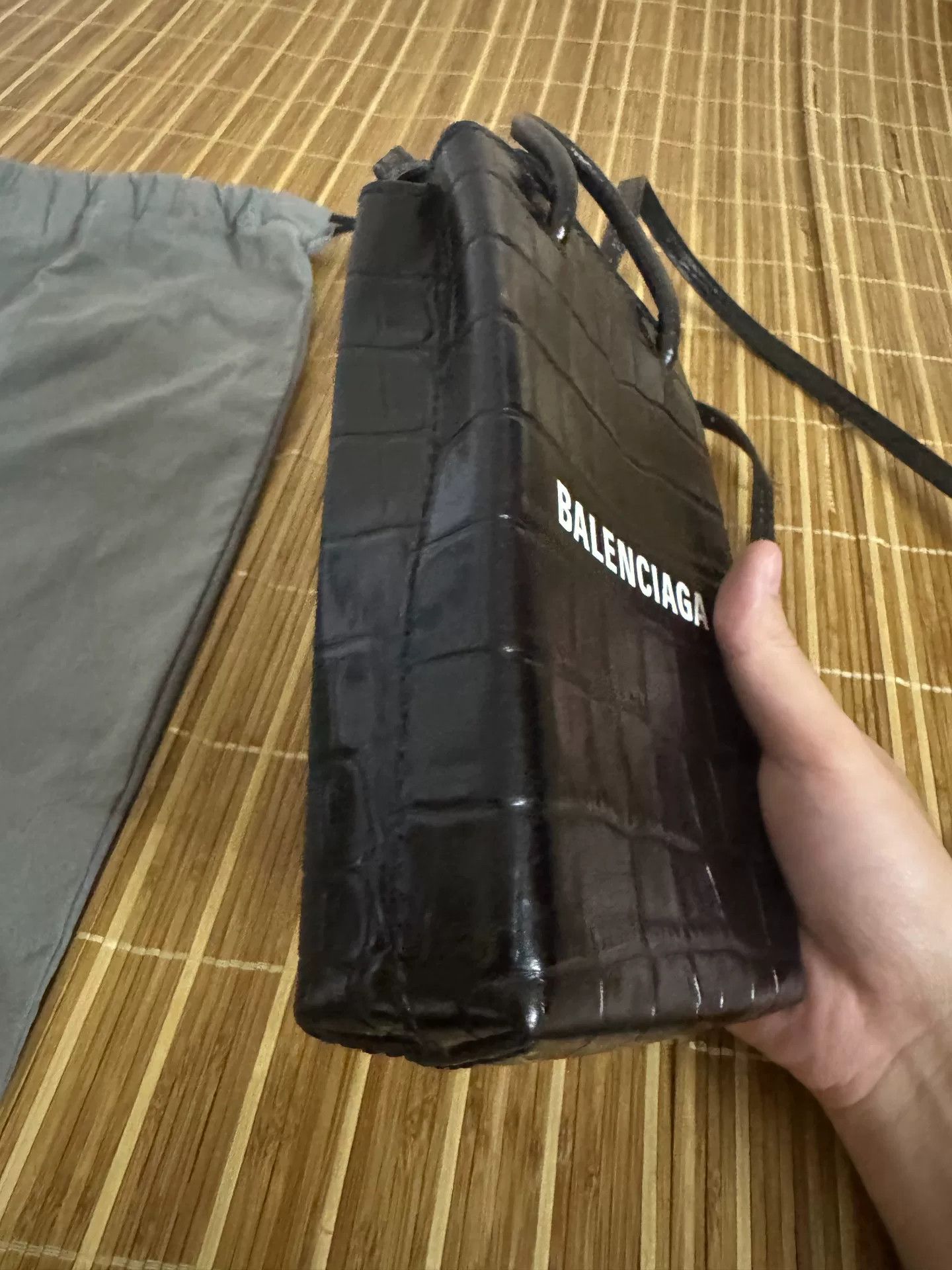 Balenciaga black crocodile leather phone bag Size ONE SIZE - 3 Thumbnail