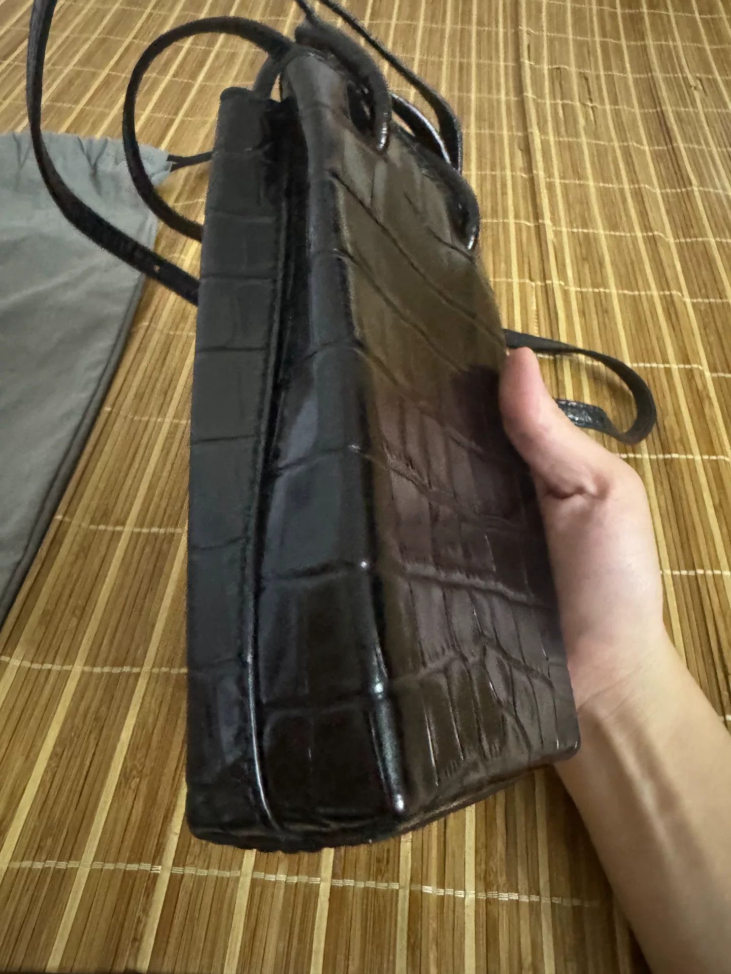 Balenciaga black crocodile leather phone bag Size ONE SIZE - 5 Thumbnail