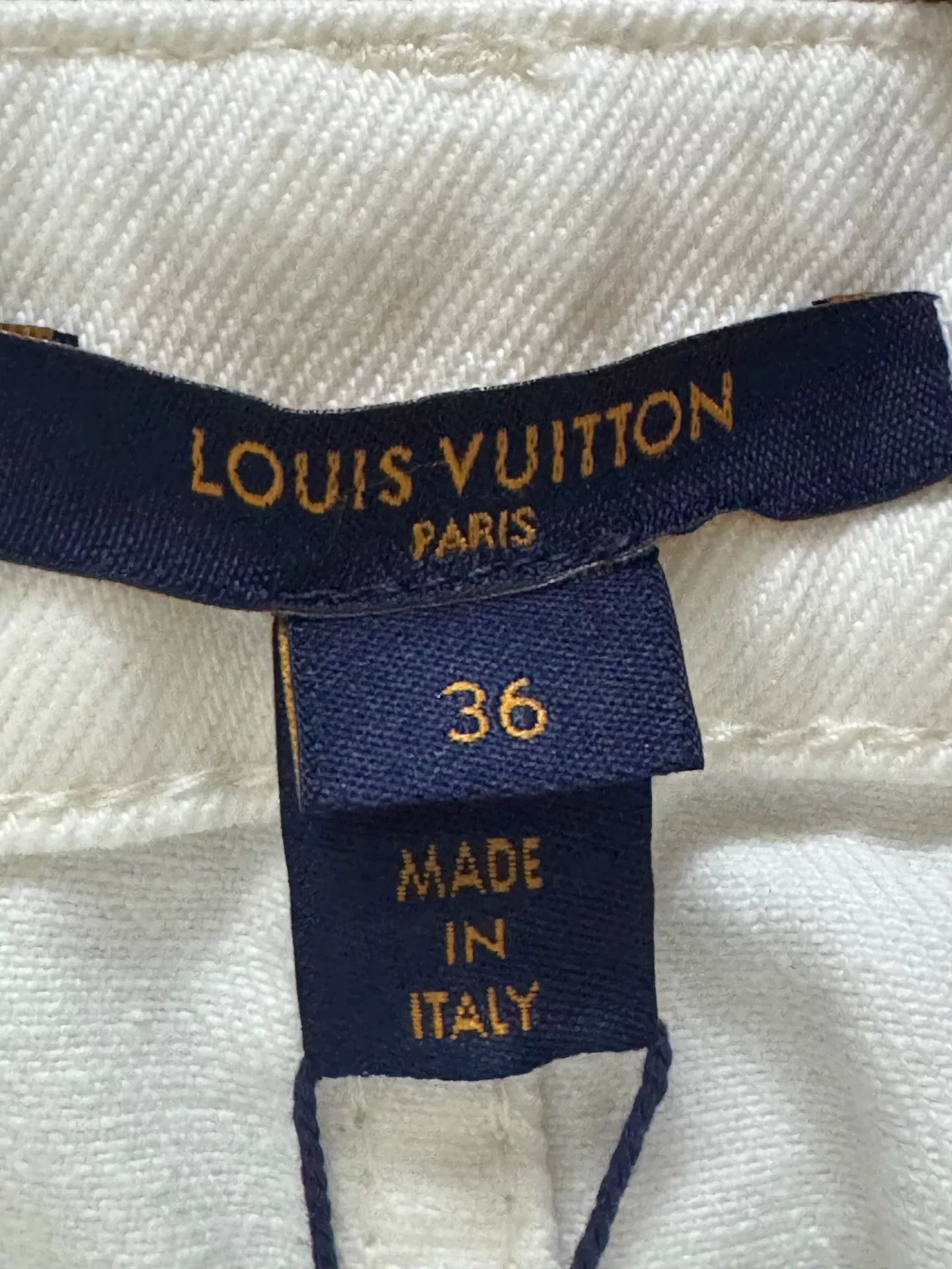 Louis Vuitton white logo pocket denim mini skirt Size 36" / US 14 / IT 50 - 2 Thumbnail